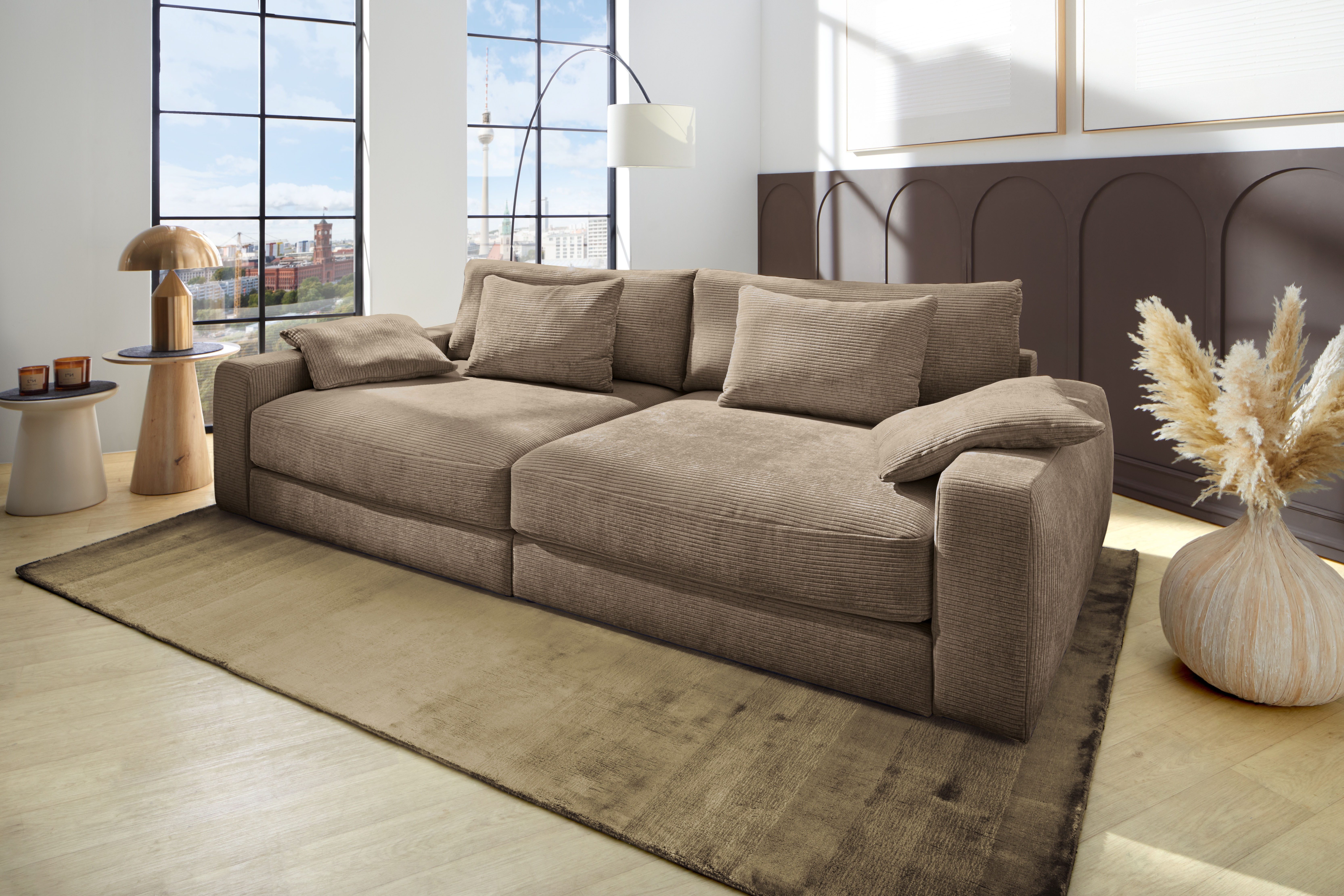 Jockenhöfer Gruppe Big-Sofa Milano XXL, B: 290 cm, mit Zierkissen, Relaxflä günstig online kaufen