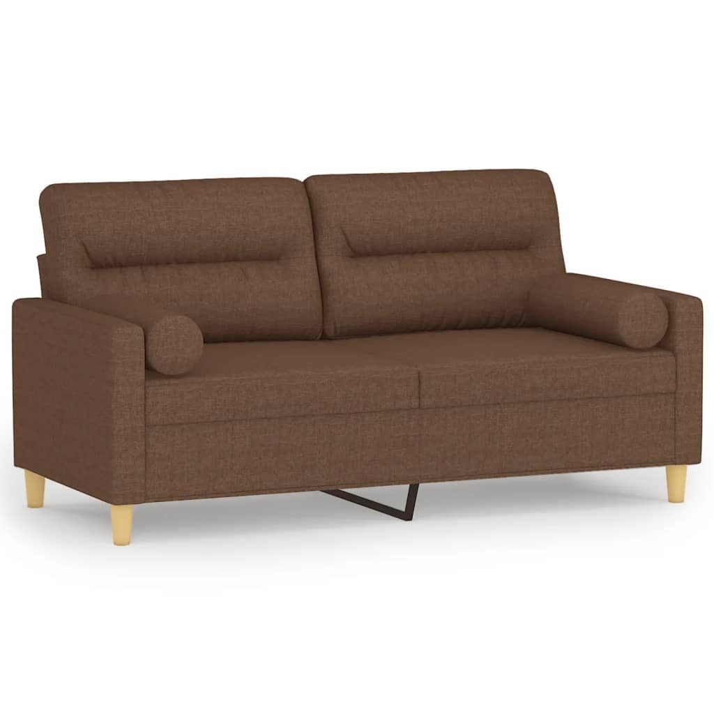 vidaXL Sofa 2-Sitzer-Sofa mit Zierkissen Braun günstig online kaufen