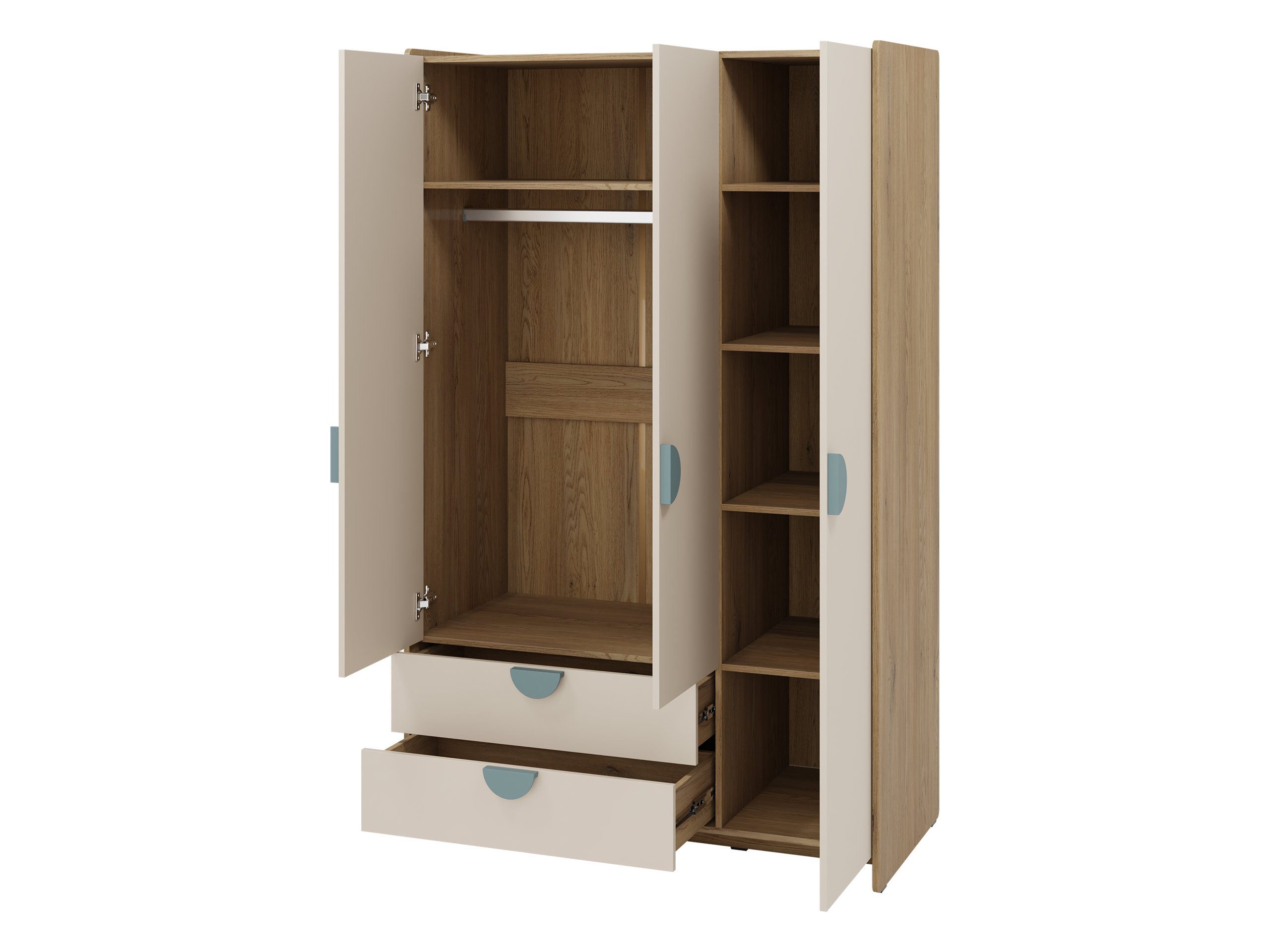 MIRJAN24 Jugendzimmer-Set Lexi III, (Komplettes 9er-Set), Kleiderstange, Lattenrost aus Sperrholz