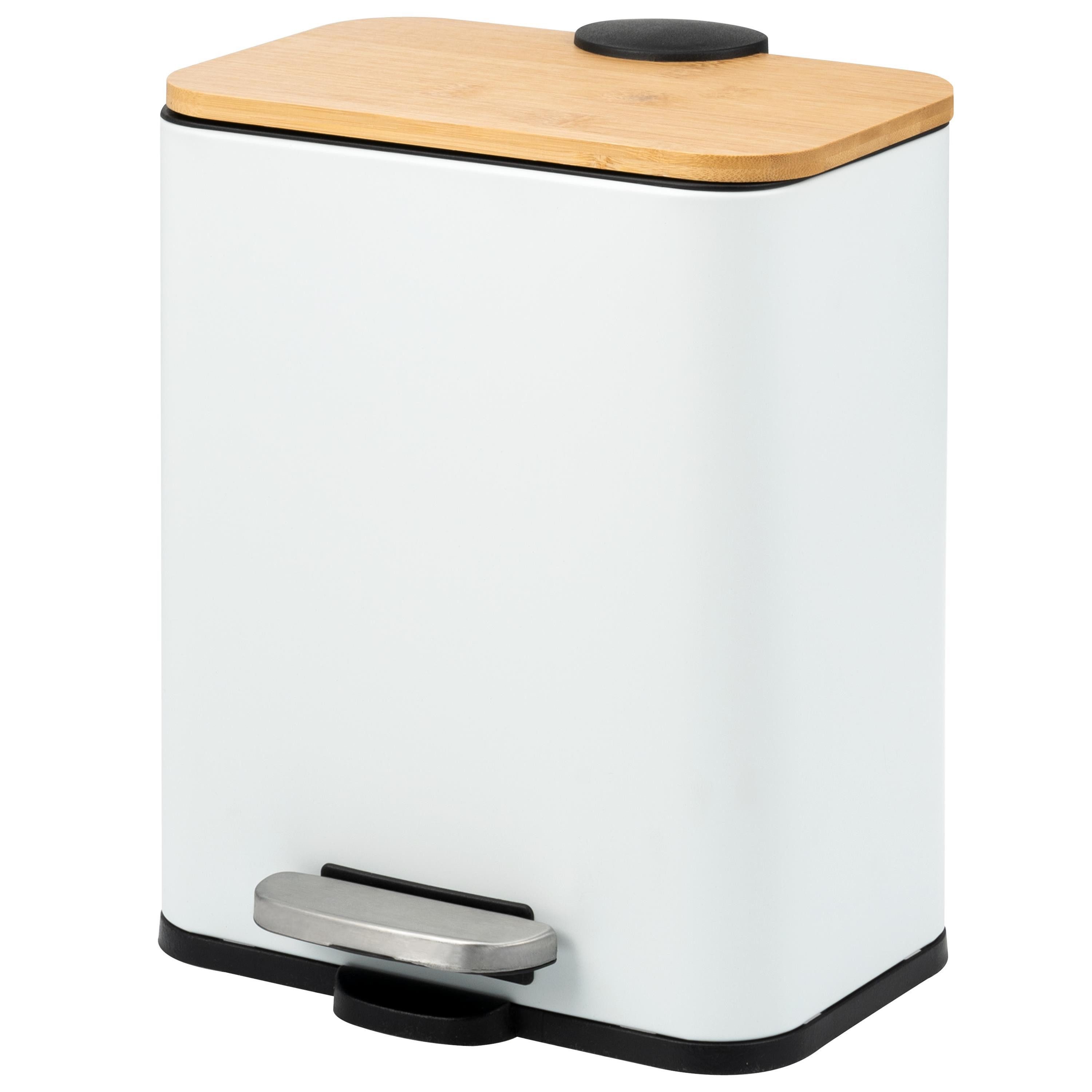 bremermann Kosmetikeimer Treteimer 5 Liter Fassungsvermögen aus Bambus und Metall