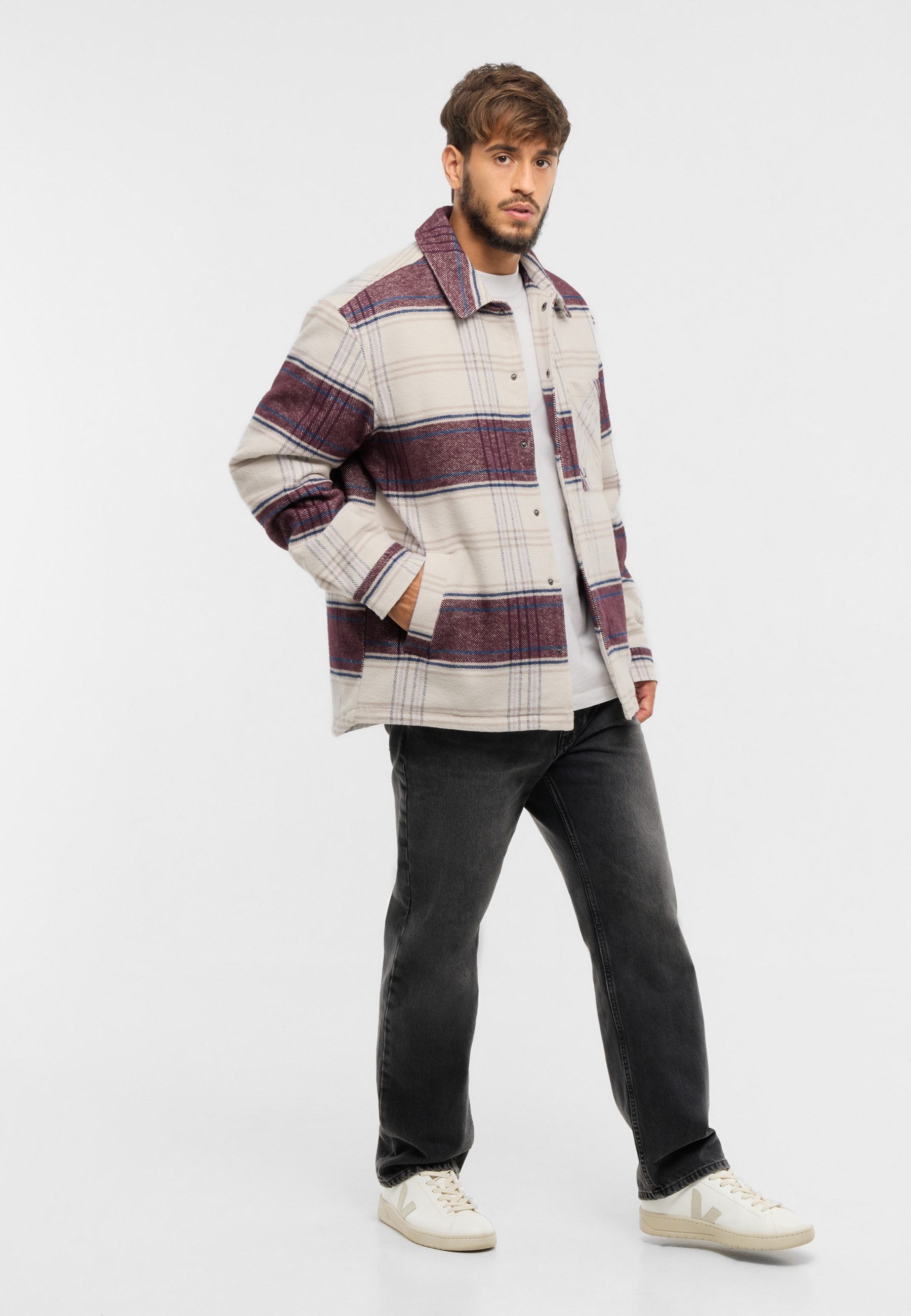 Johnny Urban Hemdjacke Jaro gefüttertes Overshirt mit Hemdkragen (1-St) Lässiges Shaket mit leichtem Futter