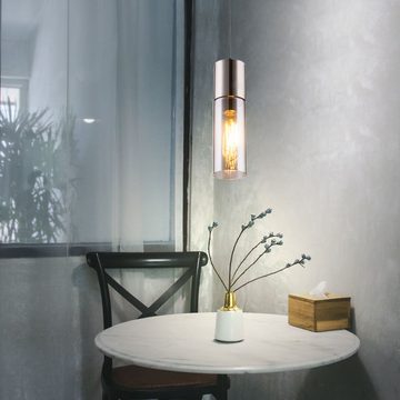 etc-shop Pendelleuchte, Leuchtmittel nicht inklusive, Design Pendel Decken Lampe Wohn Zimmer Beleuchtung Glas Hänge Leuchte