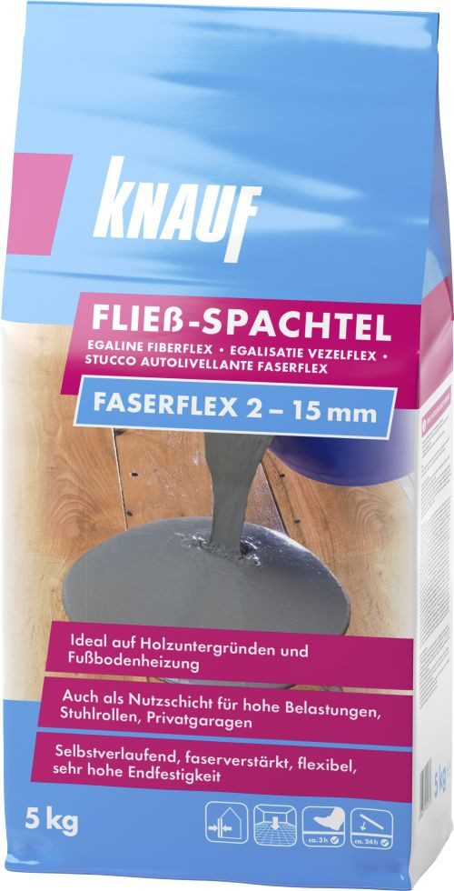 KNAUF Ausgleichsmasse Knauf Fließspachtel Faserflex grau, 5 kg, für
