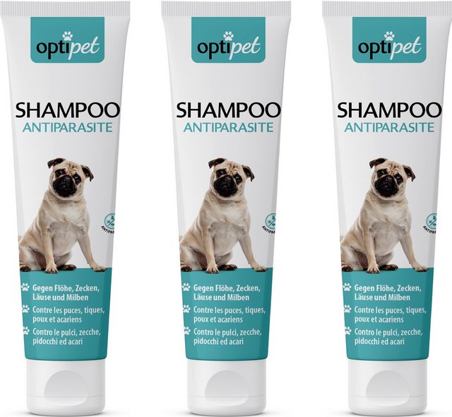 OptiPet Tiershampoo Floh Shampoo Hunde Shampoo Parasitenabwehr, 750 ml, Sofort Abweisende Wirkung gegen Parasiten in allen Entwicklungsstadien