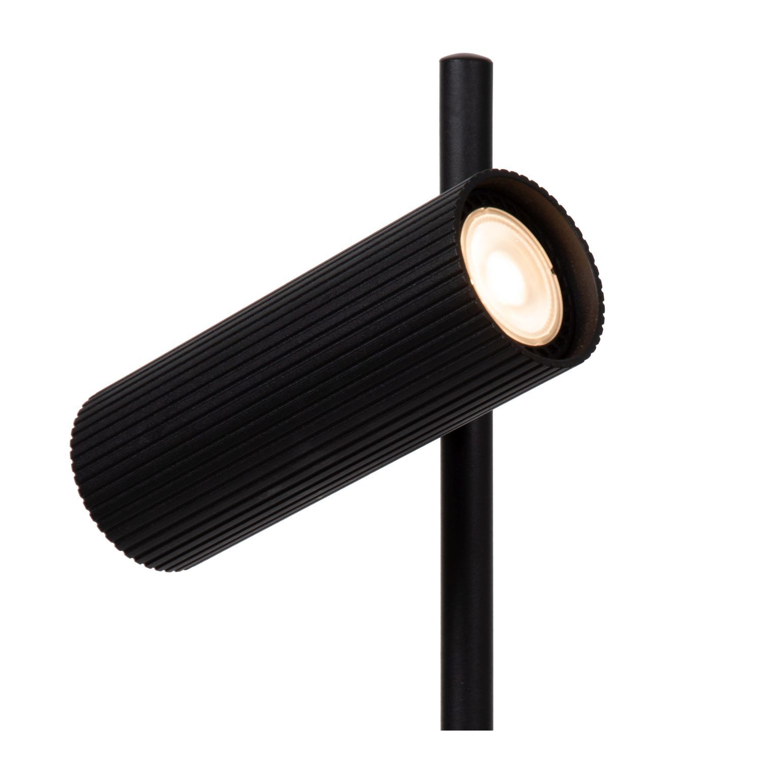 Licht-Erlebnisse Schreibtischlampe HESIN, ohne Leuchtmittel, Aluminium GU10 verstellbar 42 cm hoch Schwarz Modern