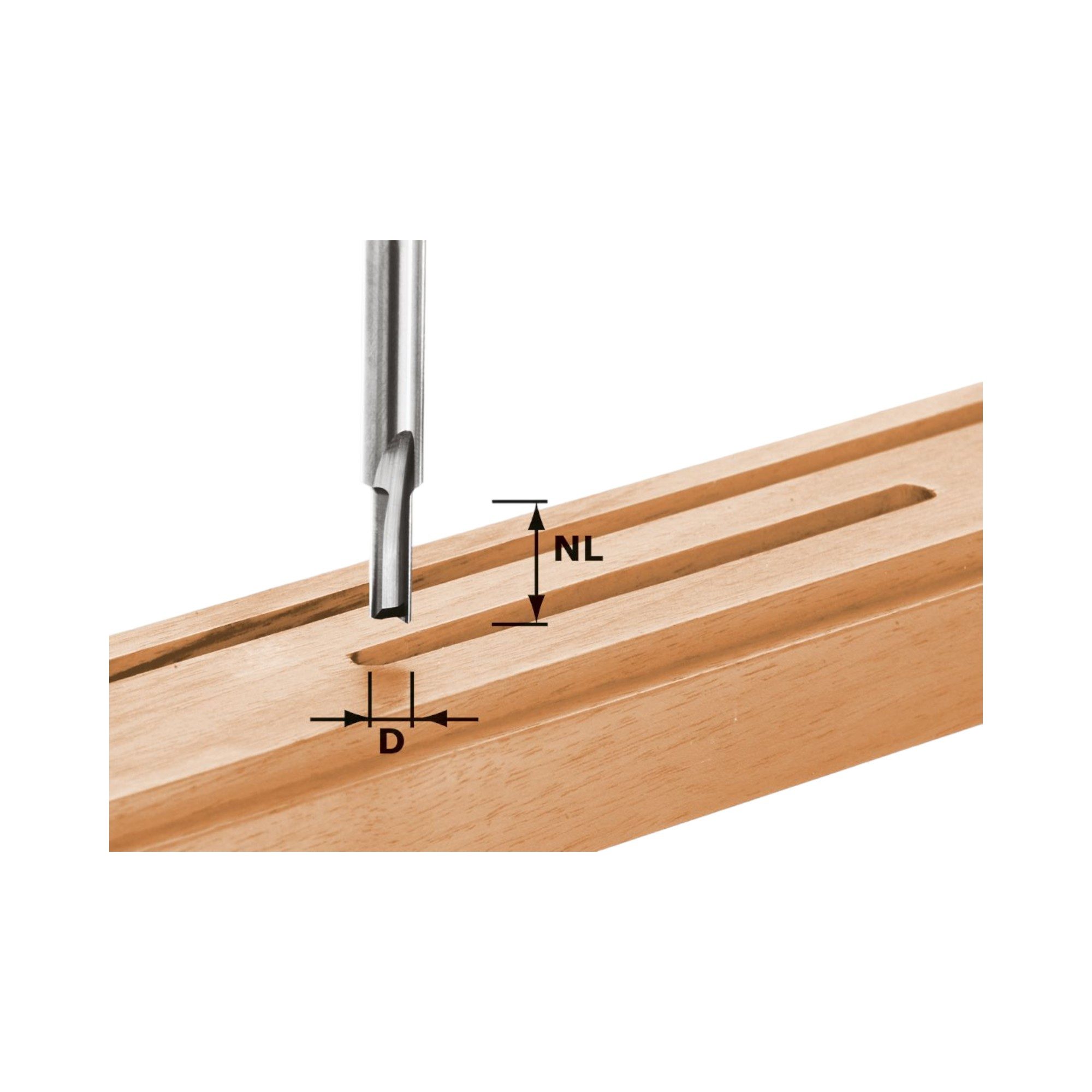 Nutfräser HW S8 D3/6 Nutfräser 3 x 6 x 45 x 8 mm (490952) für Oberfräsen