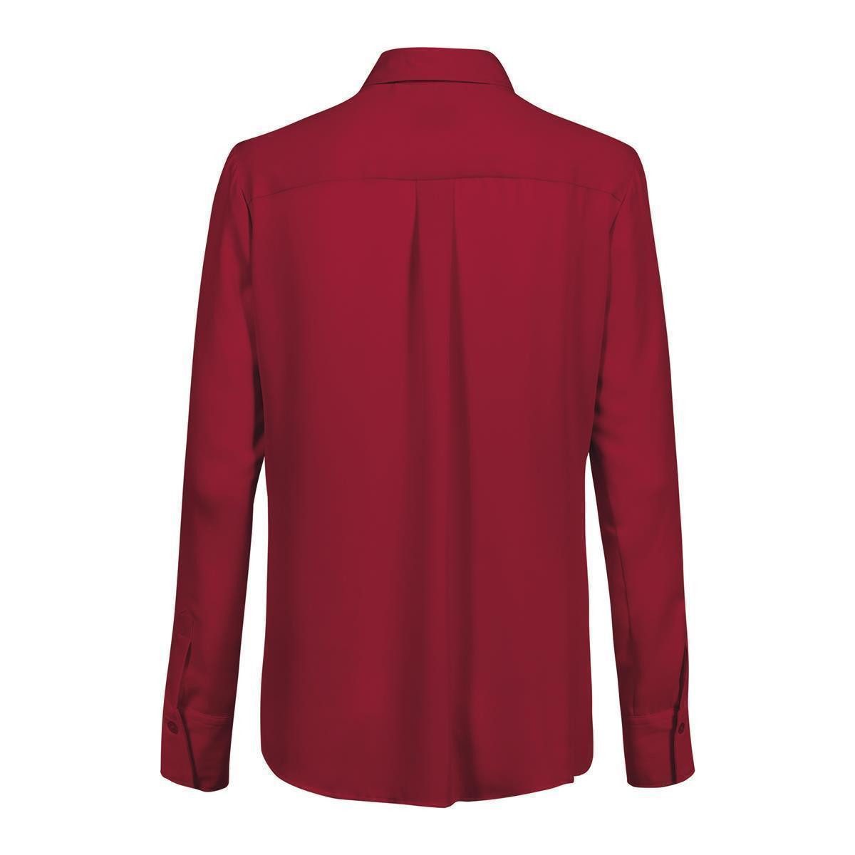 GREIFF Langarmbluse Greiff CHIFFON Damen Chiffon-Bluse Langarm Kent Regular Fit Rot