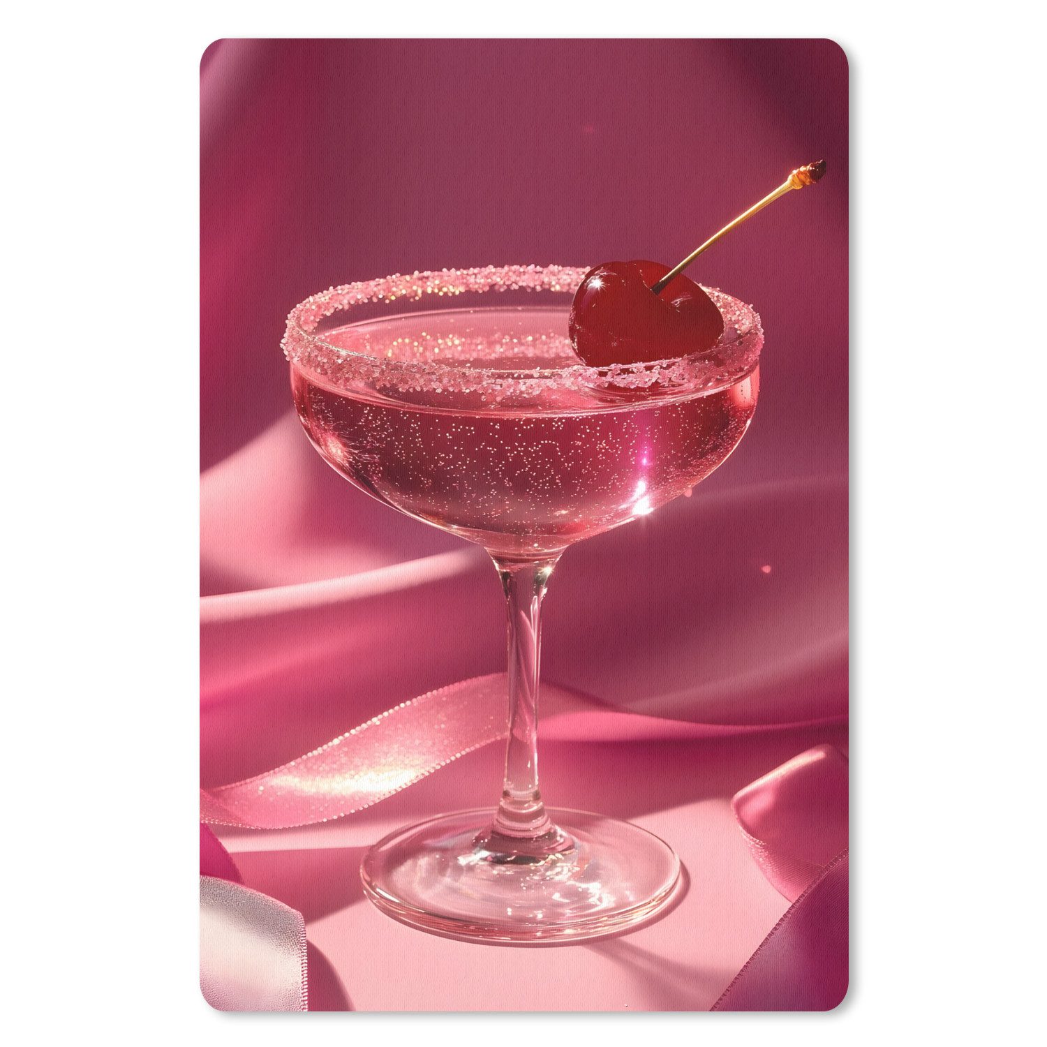 MuchoWow Mauspad Cocktail - Rosa - Luxe (1-St), Maus Pad Klein, Gaming Zubehör, Büro Deko, 18x27 cm