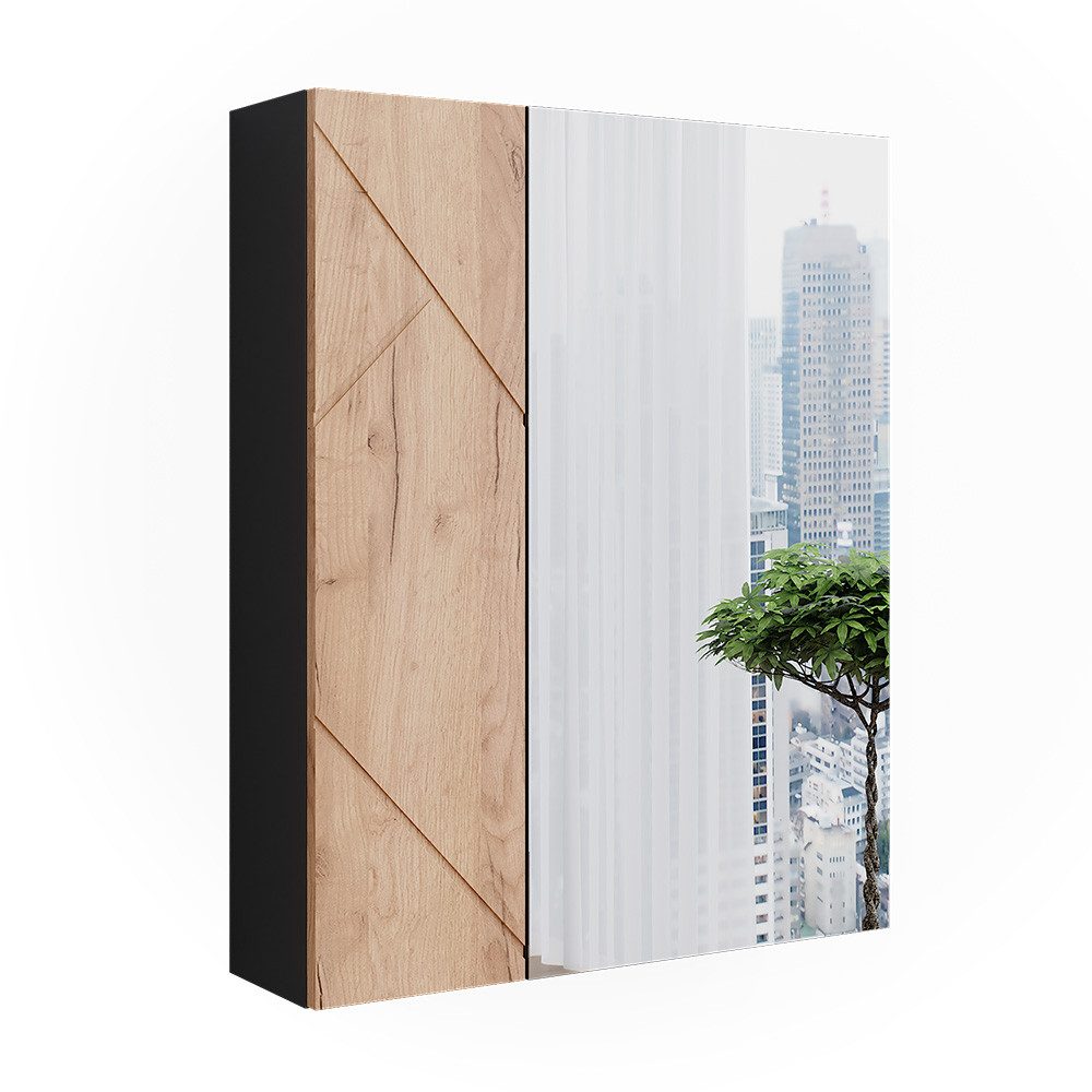 Badkamerspiegelkast Irma Wit/eiken 60 x 75 cm Vicco | Wit/Eiken | Spiegelkast | 406673147007506
