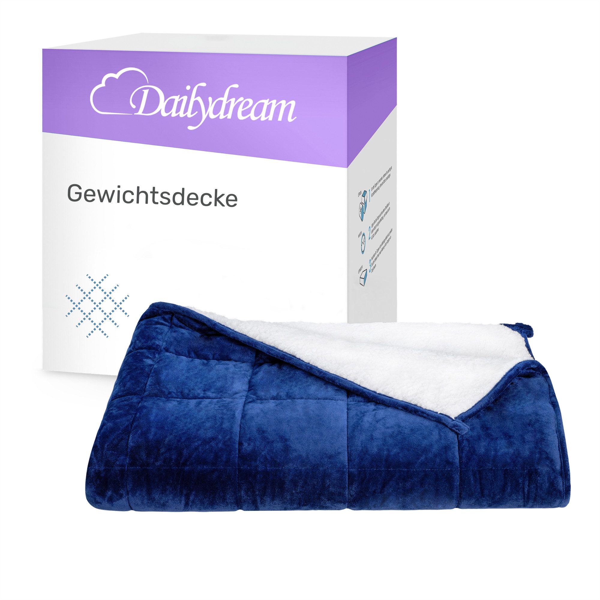 Dailydream Gewichtsdecke, beschwerte Therapiedecke für Erwachsene, 135x200 & 155x200 cm, Füllung: ungiftige Glasperlen, in verschiedenen Farben und Gewichten für einen ruhigen Schlaf