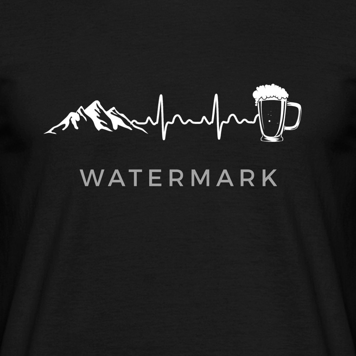 Spreadshirt T-Shirt Herzschlag Berge Bier Puls EKG Männer T-Shirt (1-tlg) günstig online kaufen