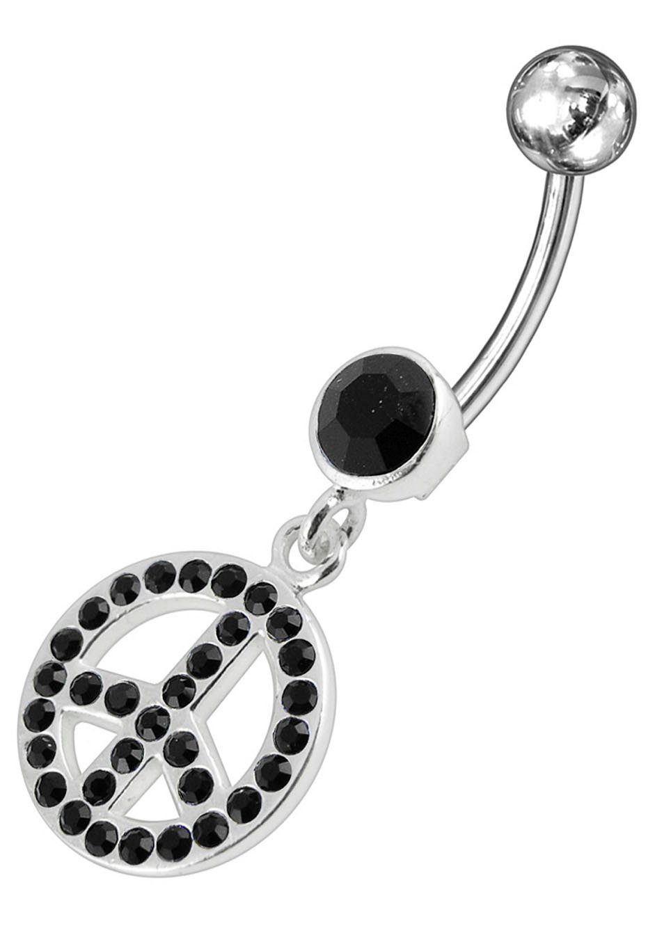 Firetti Bauchnabelpiercing Piercing Schmuck Geschenk Körperschmuck PEACE, am Strand, zu Kleid, Sneakers! Anlass Geburtstag Weihnachten