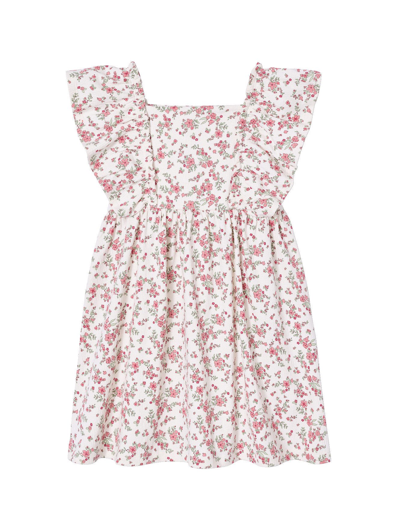 vertbaudet Minikleid Kleid Mädchen mit Flügelärmeln
