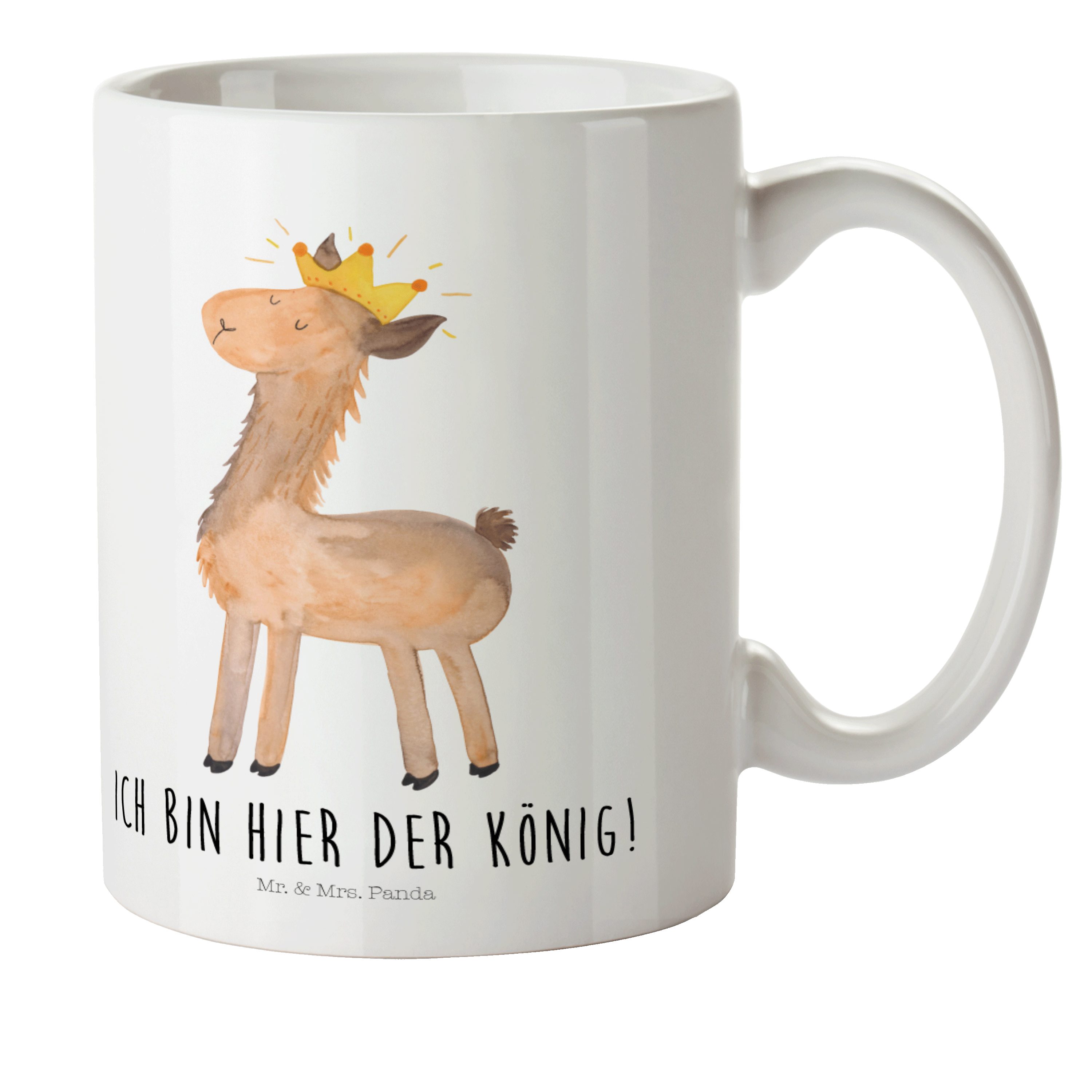 Kunststoffgesc, Mrs. Weiß - Geschenk, & König Lama Mr. Kunststoff Panda Kinderbecher - Reisetasse, Kaffeetasse,