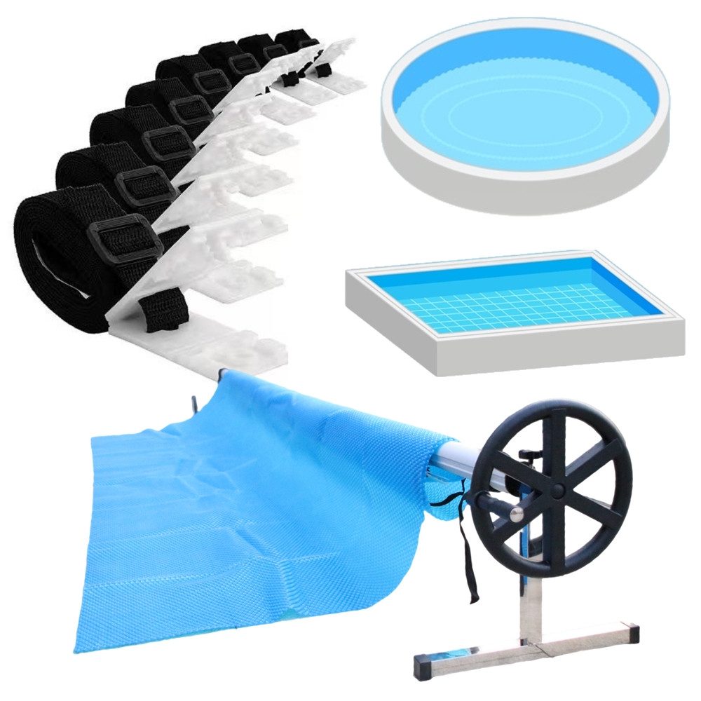 Mucola Poolverdeck Aufrollvorrichtung Pool Aufroller Solarfolie Plane Poolabdeckung Pool, (Stück), Stufenlose Größenverstellung