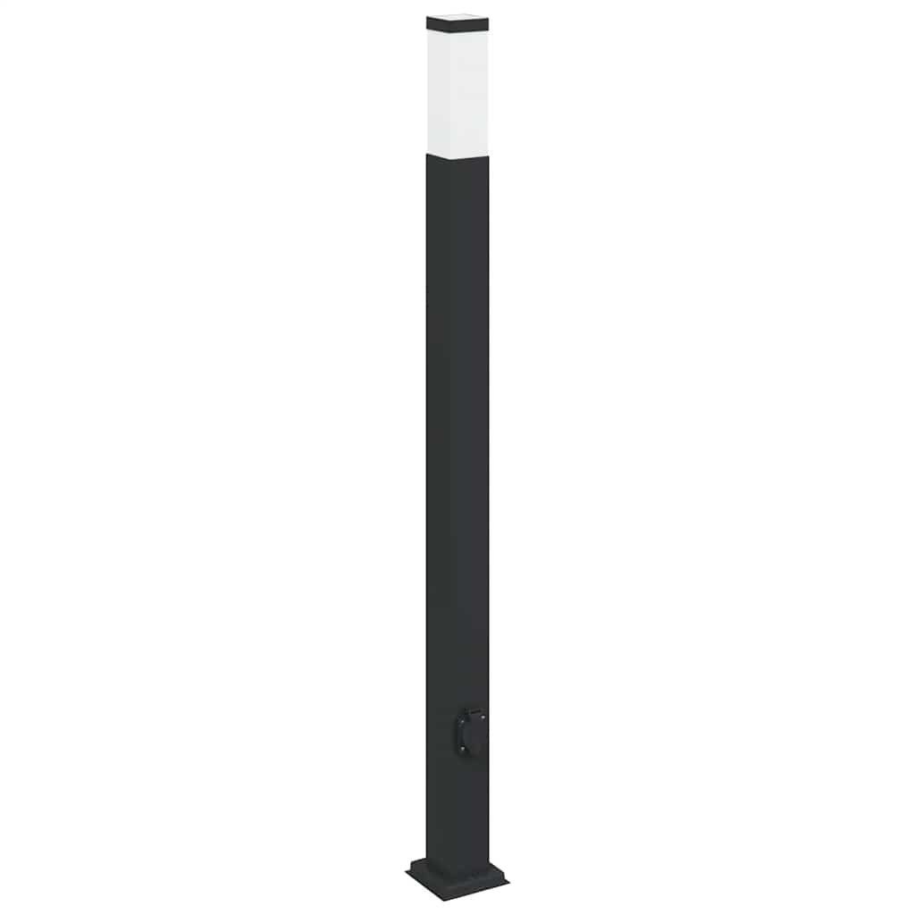 vidaXL Deckenleuchte Pollerleuchte mit Auslass 110 cm Schwarz IP44