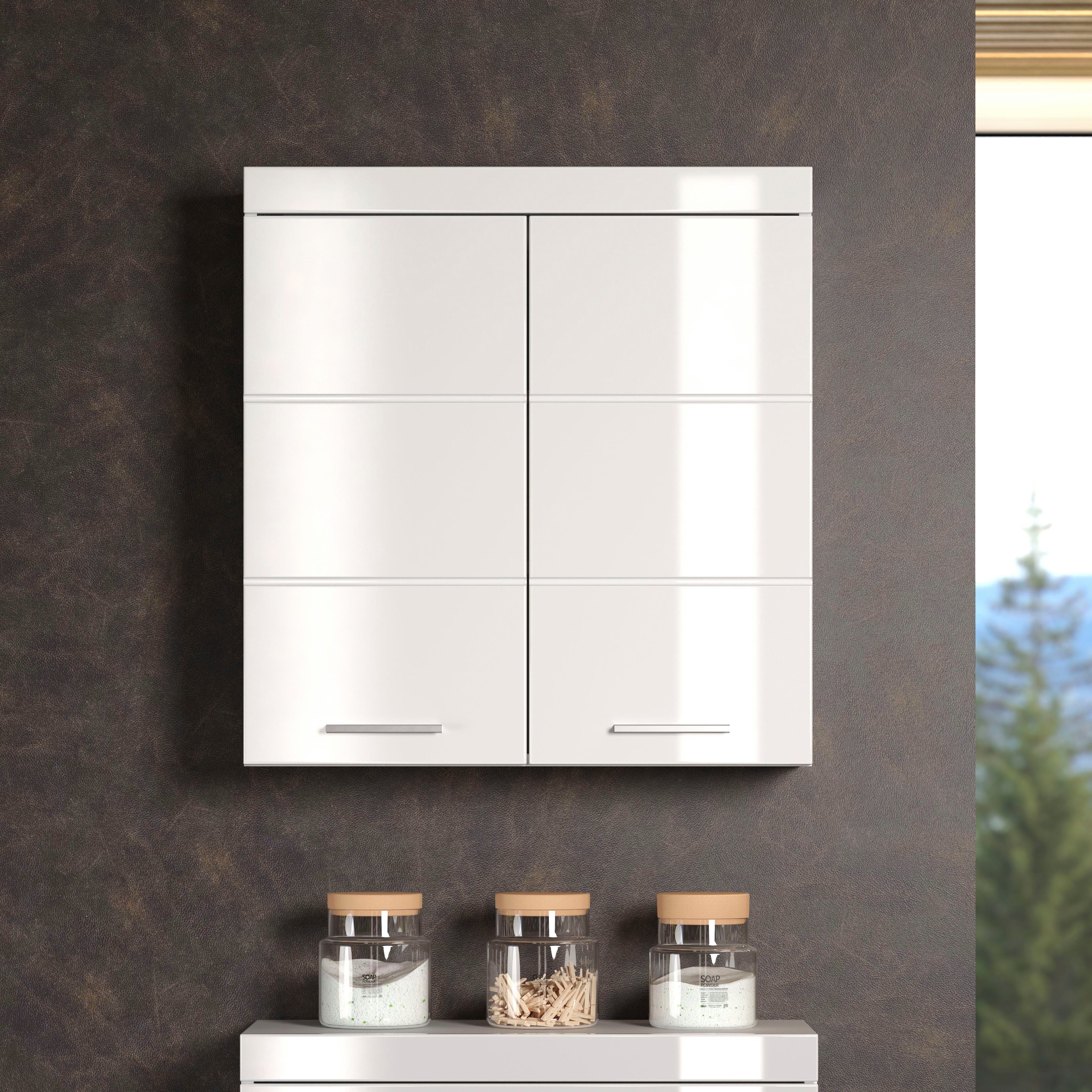 welltime Hängeschrank Avena Badschrank breit mit verstellbaren Böden - Maße (B/T/H) 73/23/77 cm