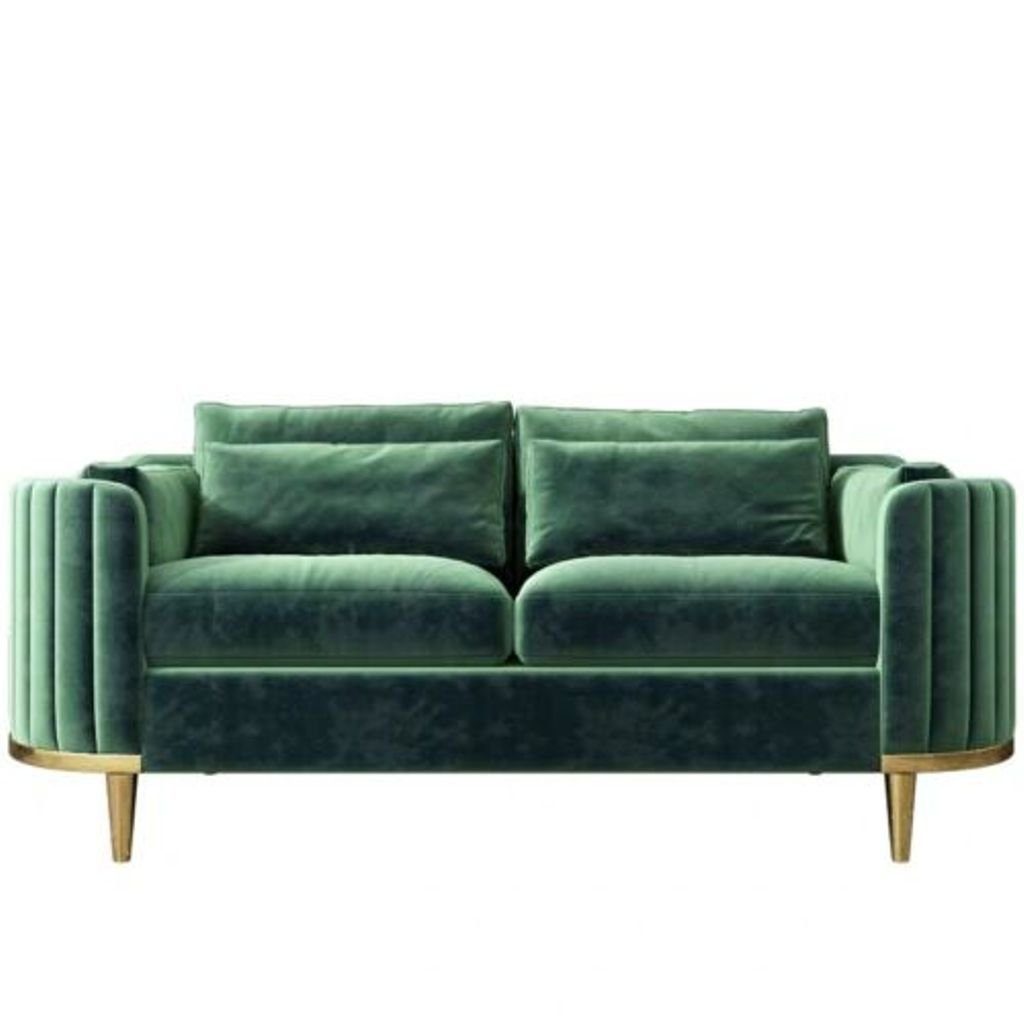 JVmoebel Wohnzimmer-Set, Edelstahl Sofa Sitzer Polster Couch Leder Set 3+1+1 + Garnitur Hocker