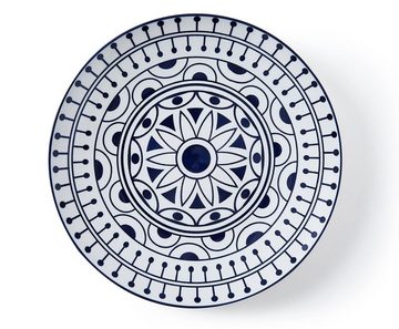 Small-Preis Frühstücksteller Teller Desserteller 4er SET 22 cm aus der Bohemian Blue Serie, 4 teilig