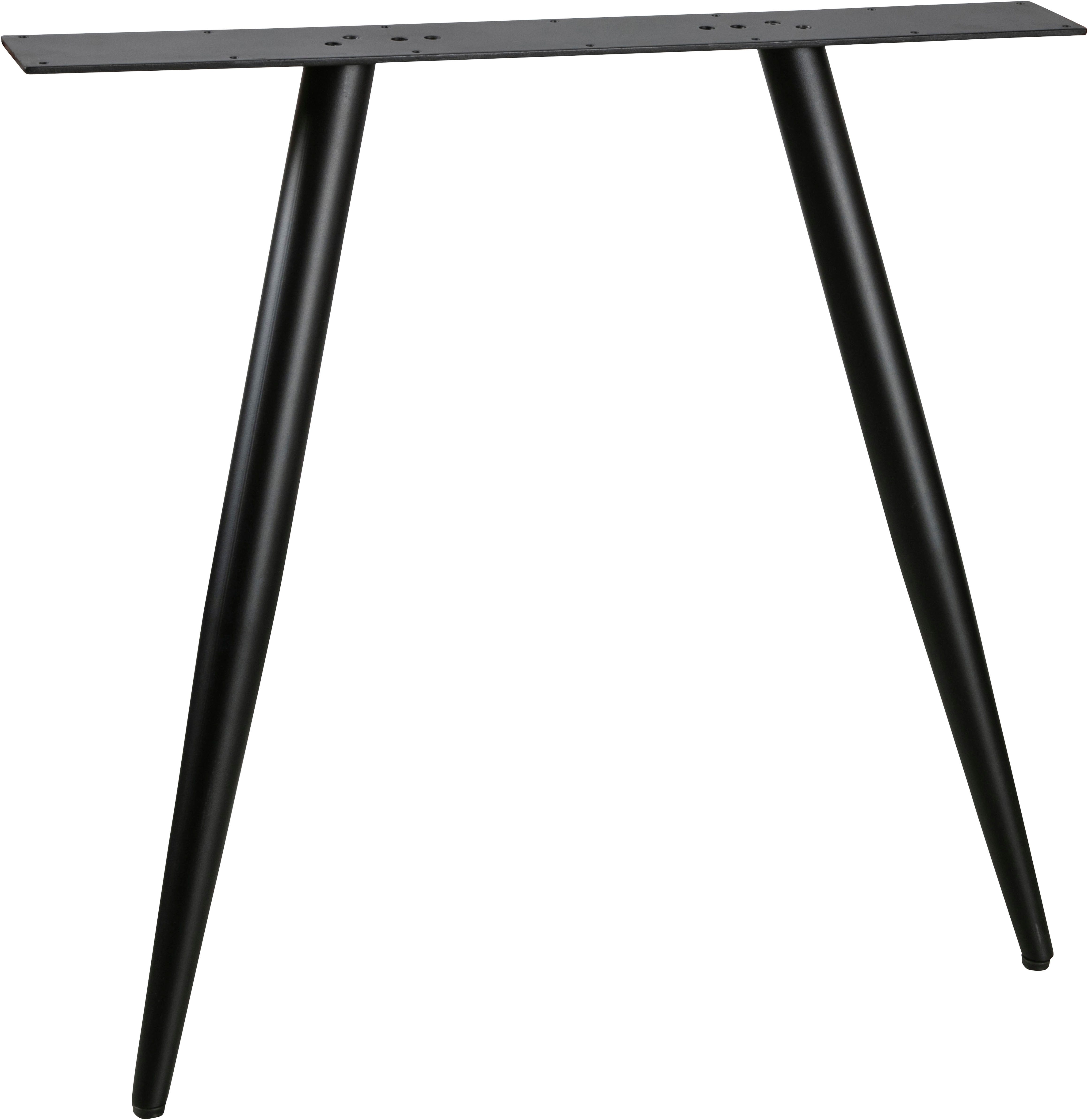 WOOOD Tischbein Tablo Metall 2-Ständer mit Pulverbeschichtung B 79 x T 10 x H 72 cm, Rundes Gestell, Rahmen oben Ø 5 cm unten Ø 3 cm, Tragkraft 50 kg