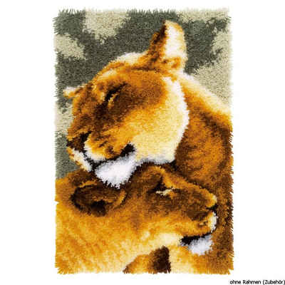 Vervaco Kreativset Vervaco Knüpfteppich "Freundschaft unter Löwinnen", (embroidery kit by Marussia)