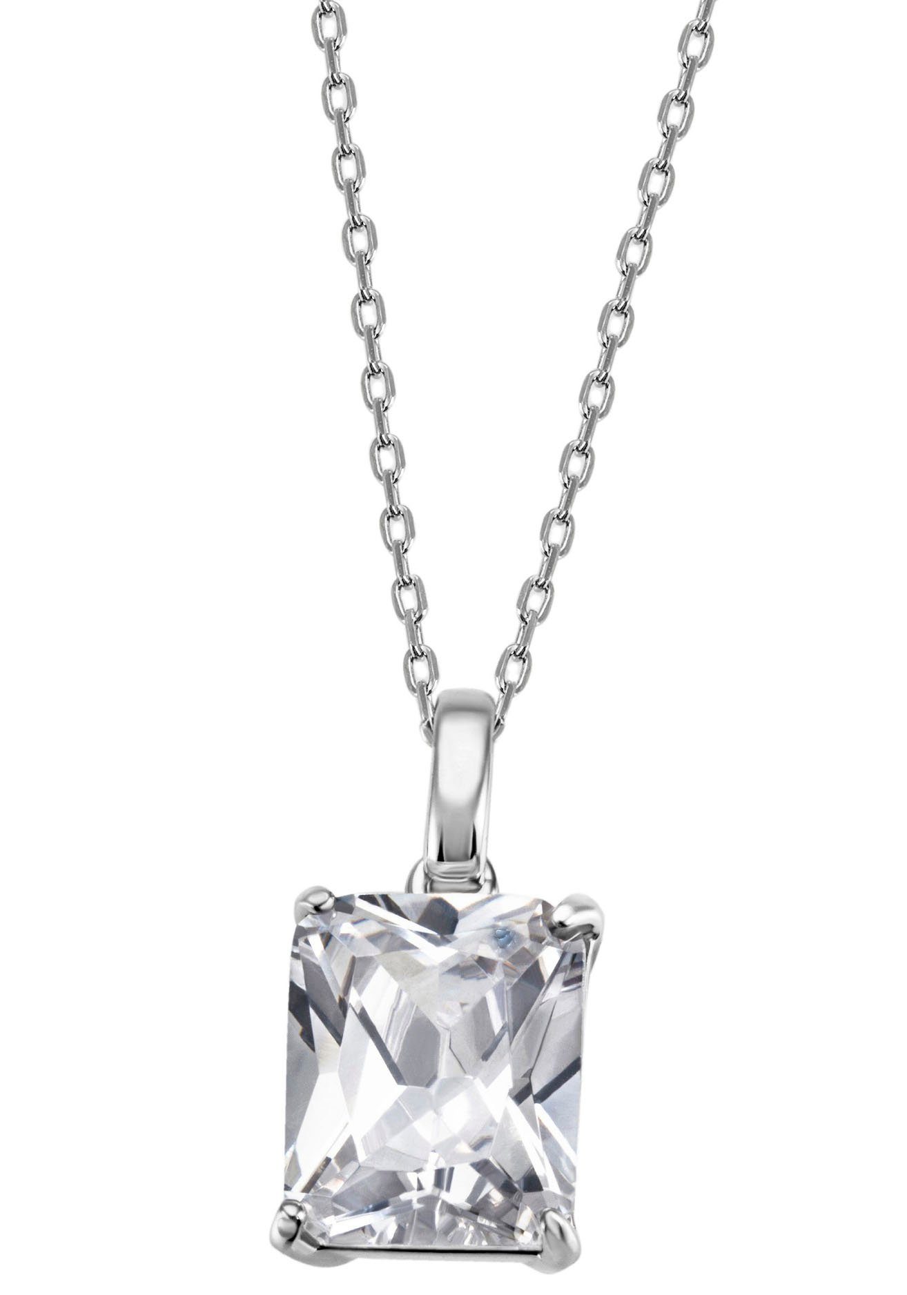 Kette mit Anhänger Schmuck Geschenk Silber 925 Halsschmuck Halskette Ankerkette Stein