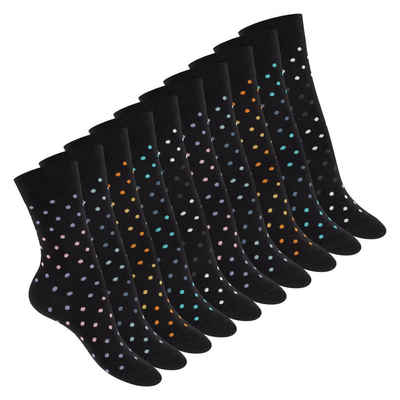 celodoro Basicsocken Süße Damen Eco Socken mit Motiv (10 Paar), regenerative Baumwolle