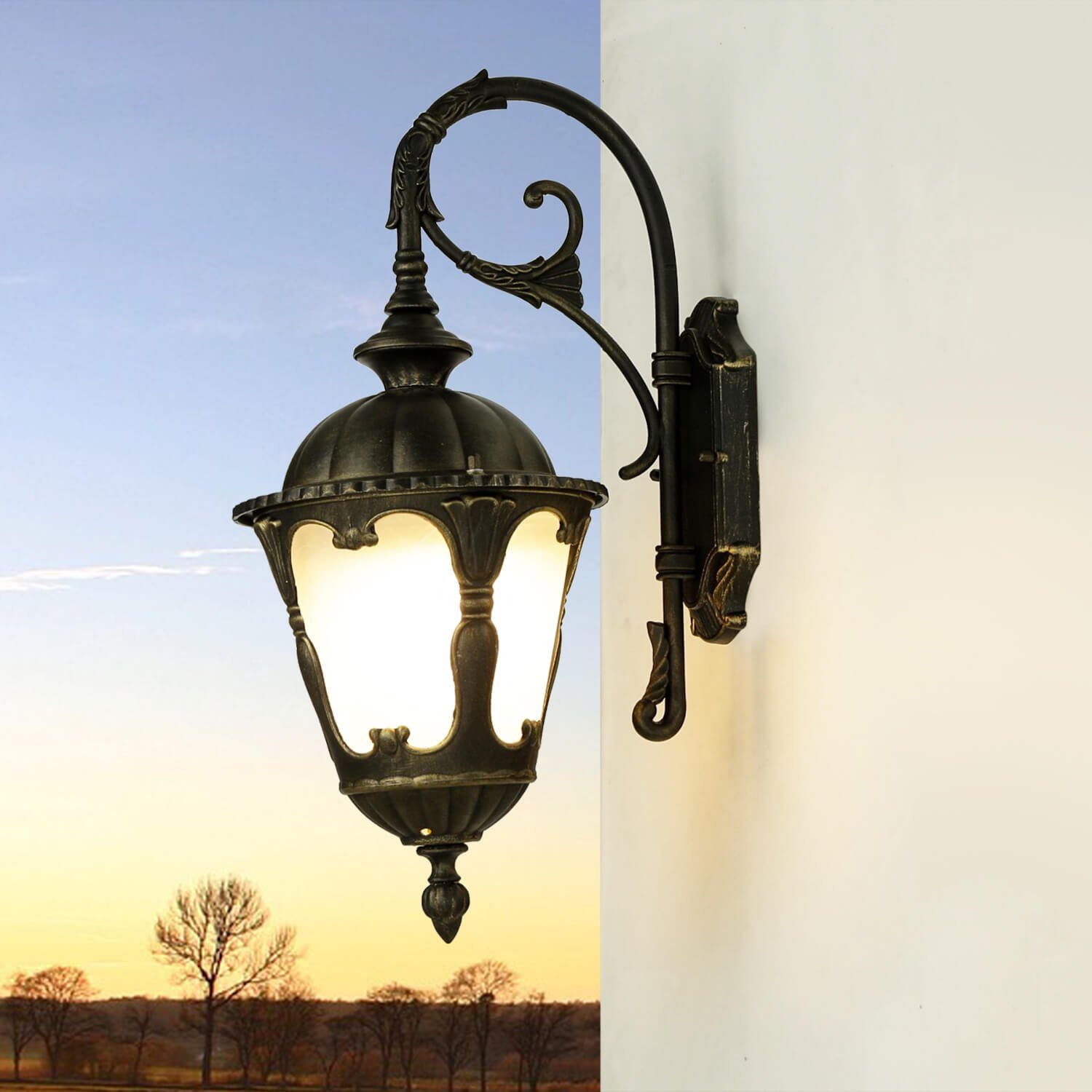 Garten Wandlampe cm Terrasse hoch TYBR, 46 Licht-Erlebnisse Laterne LED außen Leuchtmittel, Außen-Wandleuchte ohne Laterne