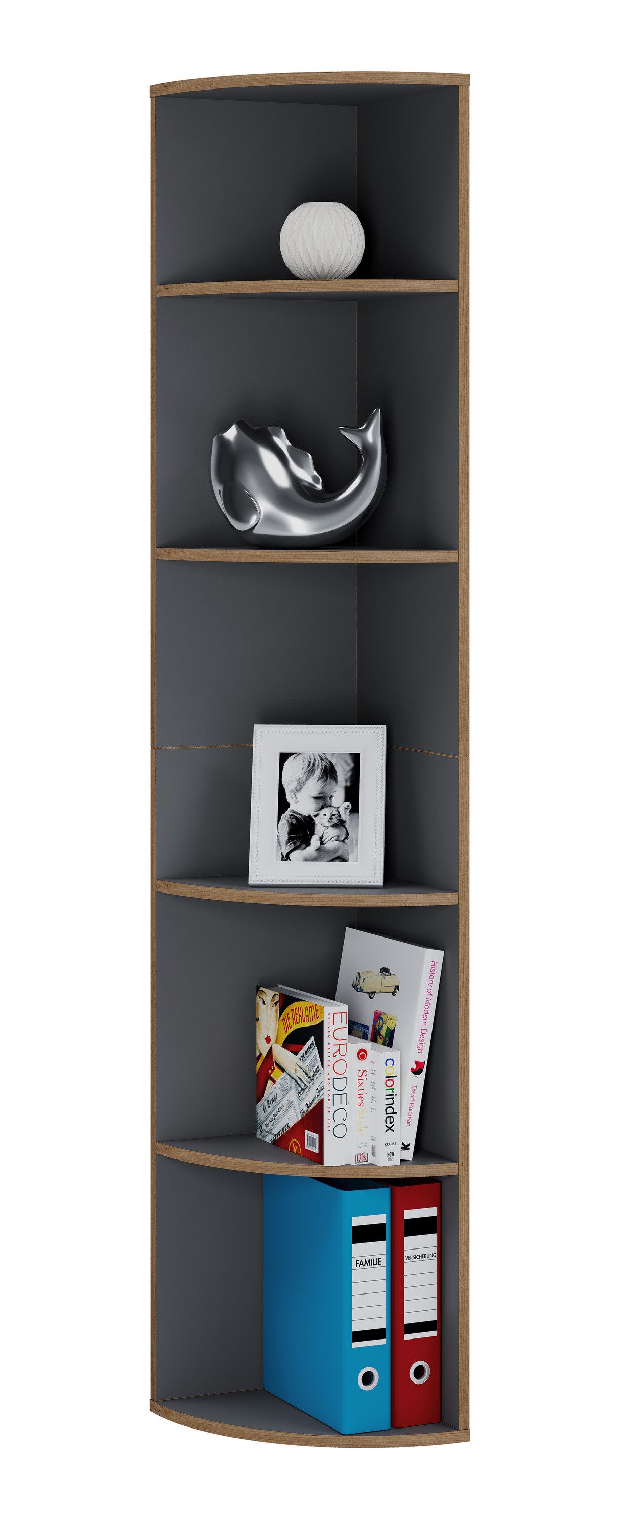 VCM Standregal Salia B. 33 x T. 33 x H. 183 cm, Holzregal stehend, CD DVD Aufbewahrung, 5 Fächer