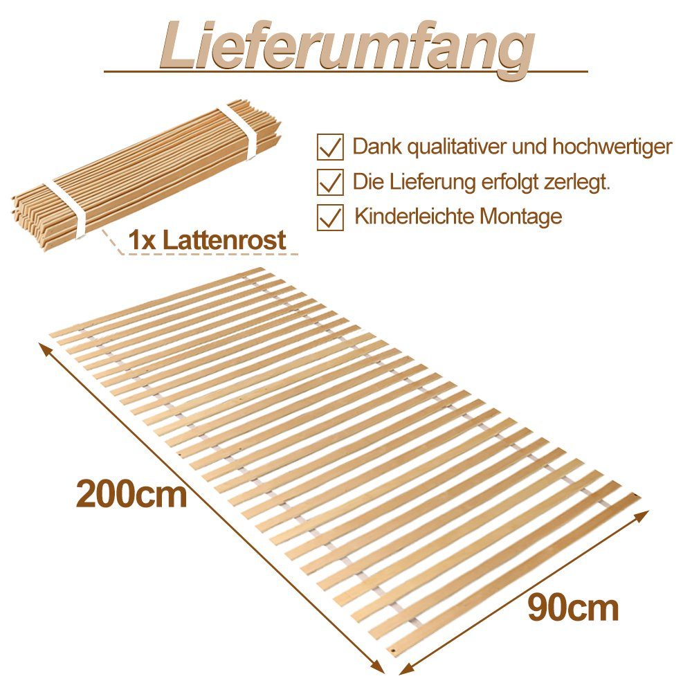 Rollrost Gimisgu Leisten mit Lattenrost 90x200cm Größen »Rollrost unverstellbar«, 28