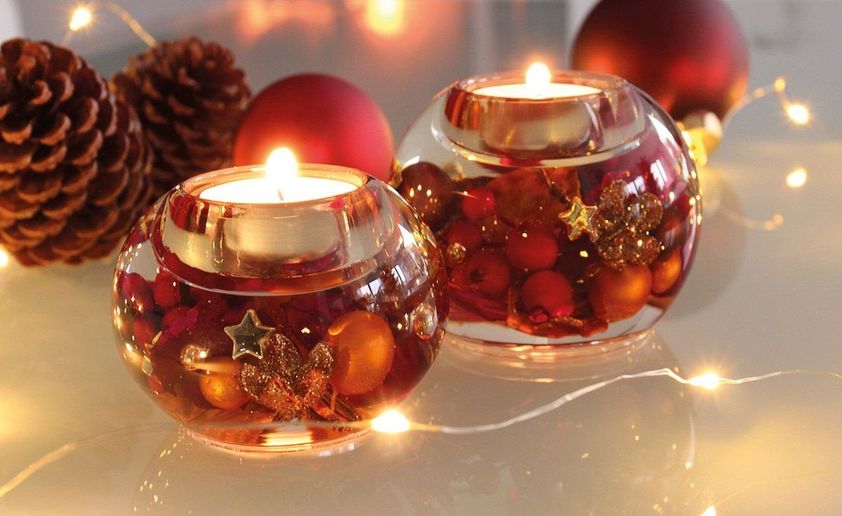 GILDE Dekoobjekt 6er Set Teelichtleuchter Mercur Festliche Smart Christmas\