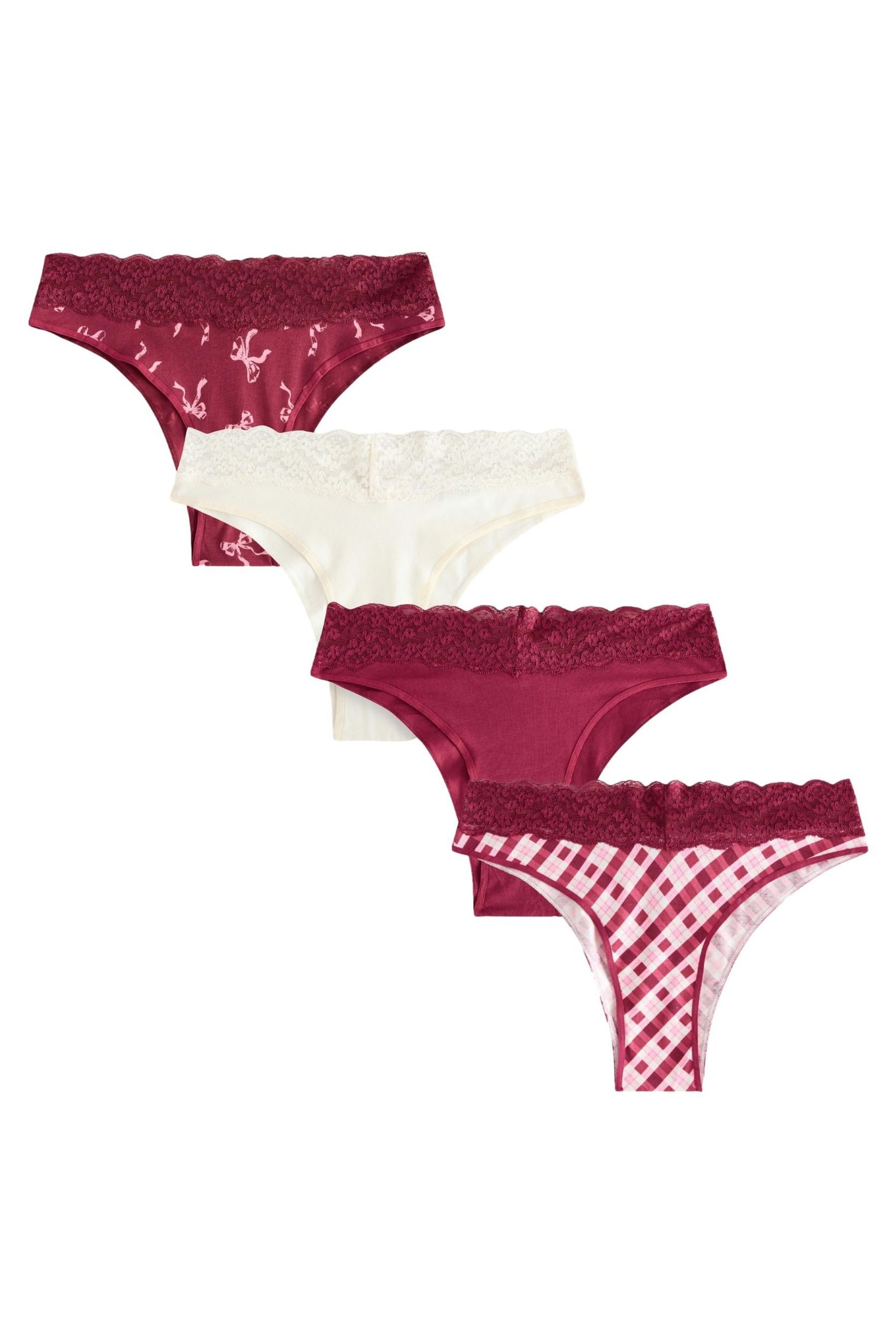 Next Slip 4er-Pack Jazzpants aus Baumwollmischung mit Spitze (4-St)