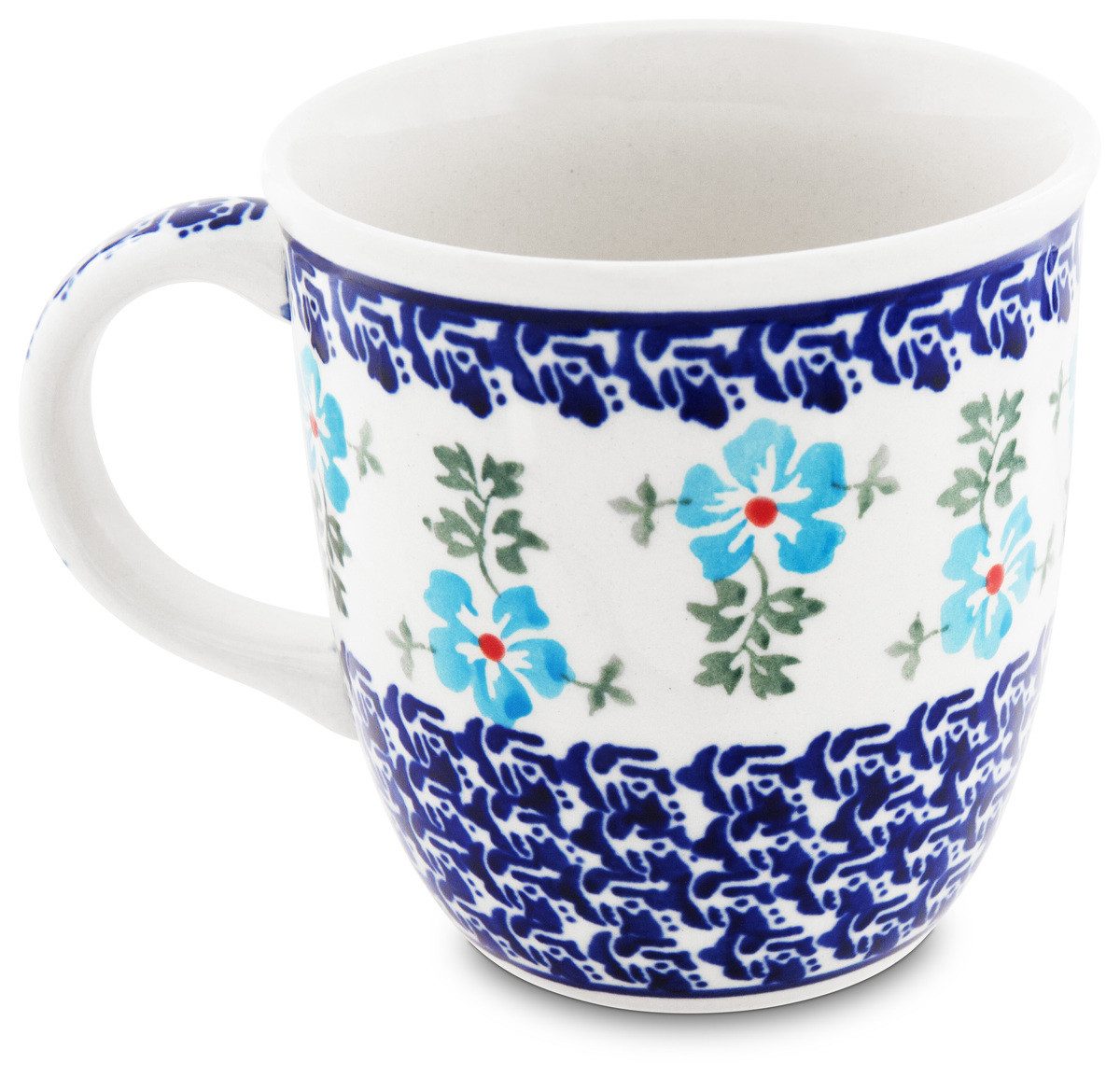 Bunzlauer Keramik Becher Bunzlauer Keramik 350 ml Kaffeebecher Teetasse Pott Ø9,3 cm Dekor 962, Keramik
