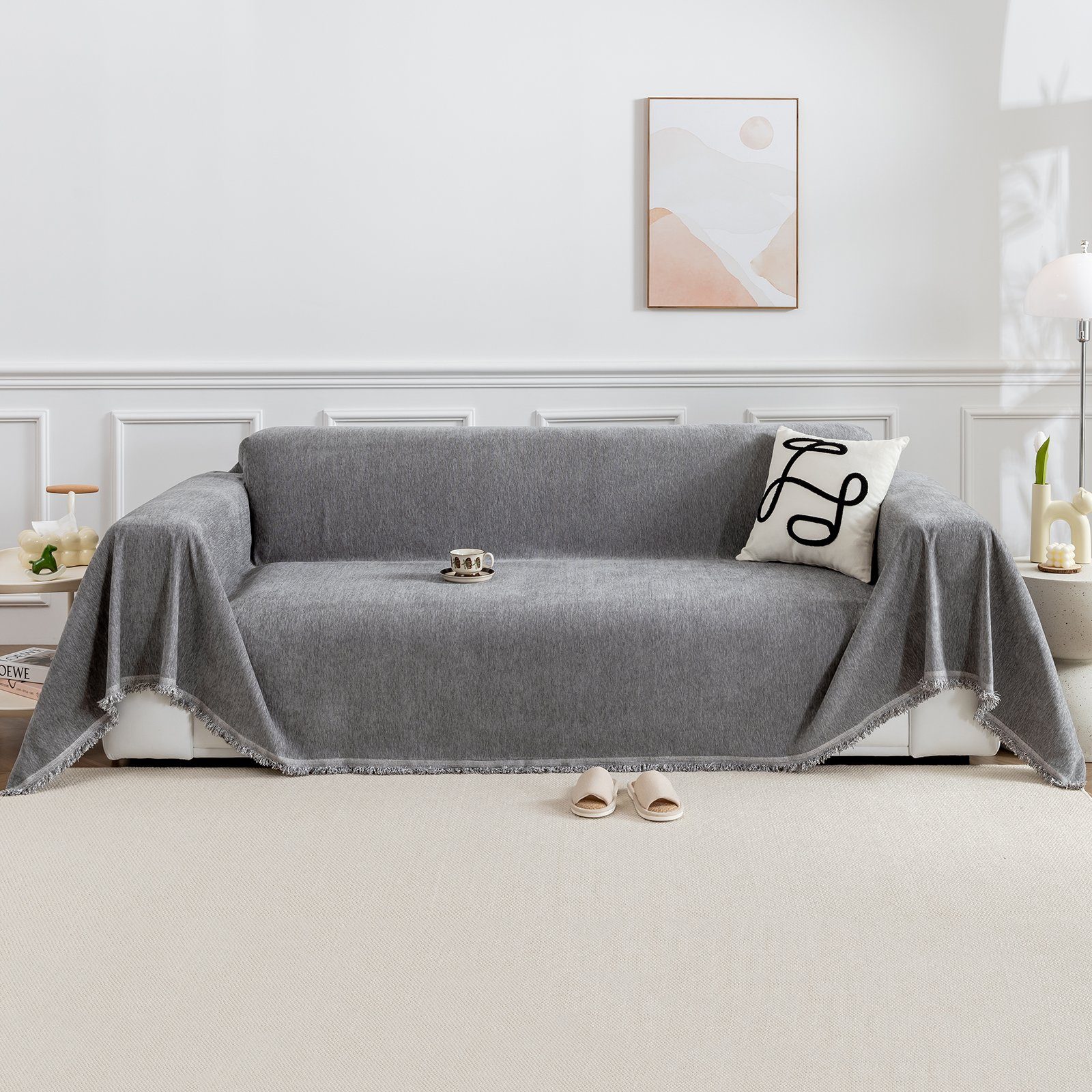 BTTO Sofabezug Sofa überzug,Couch Deckenbezug,Sofahusse Chenille, Sofaschoner,Bettbezug,für Sofa Schlafzimmer Wohnzimmer