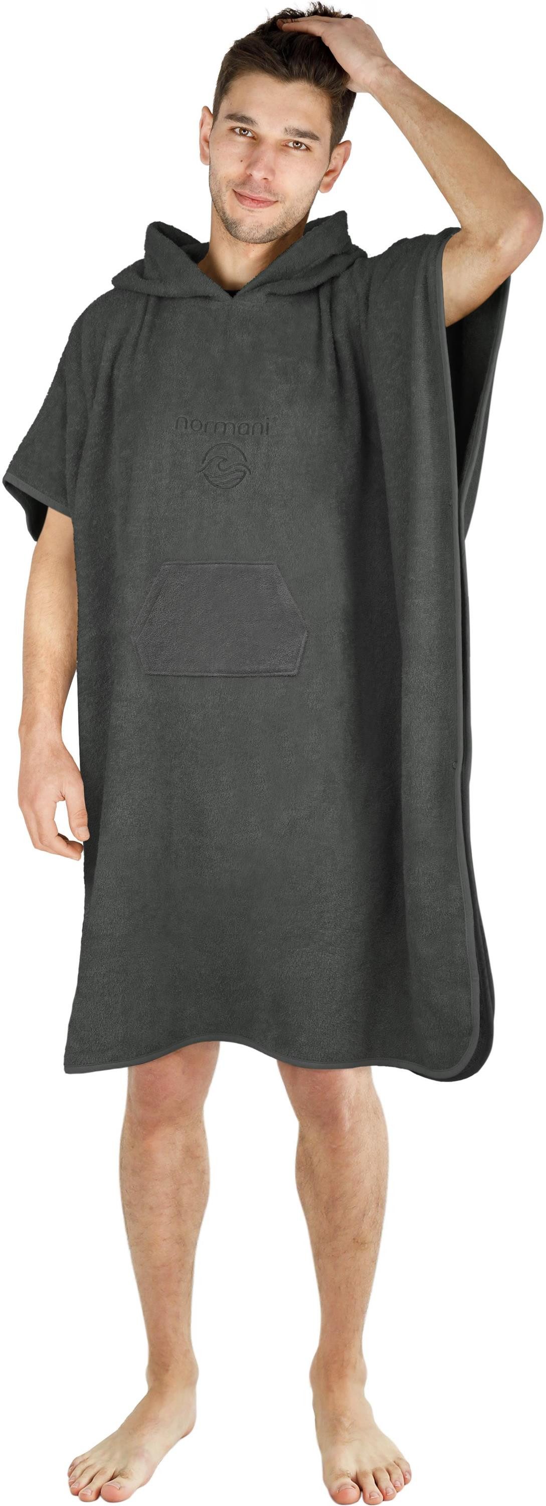 normani Badeponcho Badeponcho aus Bio-Baumwolle Sitra, Bio-Baumwolle, Kapuze, Schlupf, Strandponcho 90x105 cm aus 100 % Öko-Baumwolle mit Kapuze