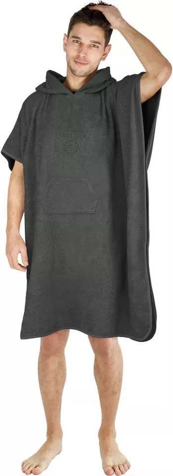 normani Badeponcho Badeponcho aus Bio-Baumwolle Sitra, Bio-Baumwolle, Kapuze, Schlupf, Strandponcho 90x105 cm aus 100 % Öko-Baumwolle mit Kapuze