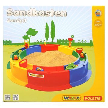 Sarcia.eu Sandkasten Sandkasten „Band“ Ø1360 mm mit Zubehör, Sandkasten aus Bauklötzen