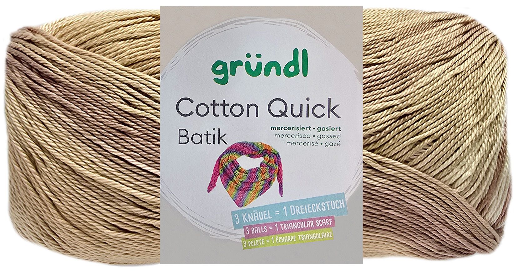 Gründl 100 Gramm Gründl Cotton Quick Batik Farbauswahl Häkelwolle