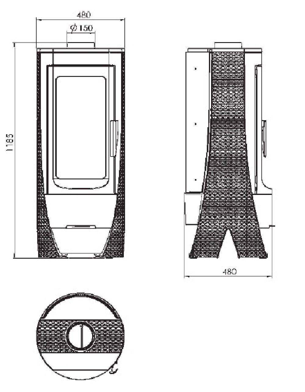 Plamen Kaminofen Design-Gussofen Nera, 13,00 kW günstig online kaufen