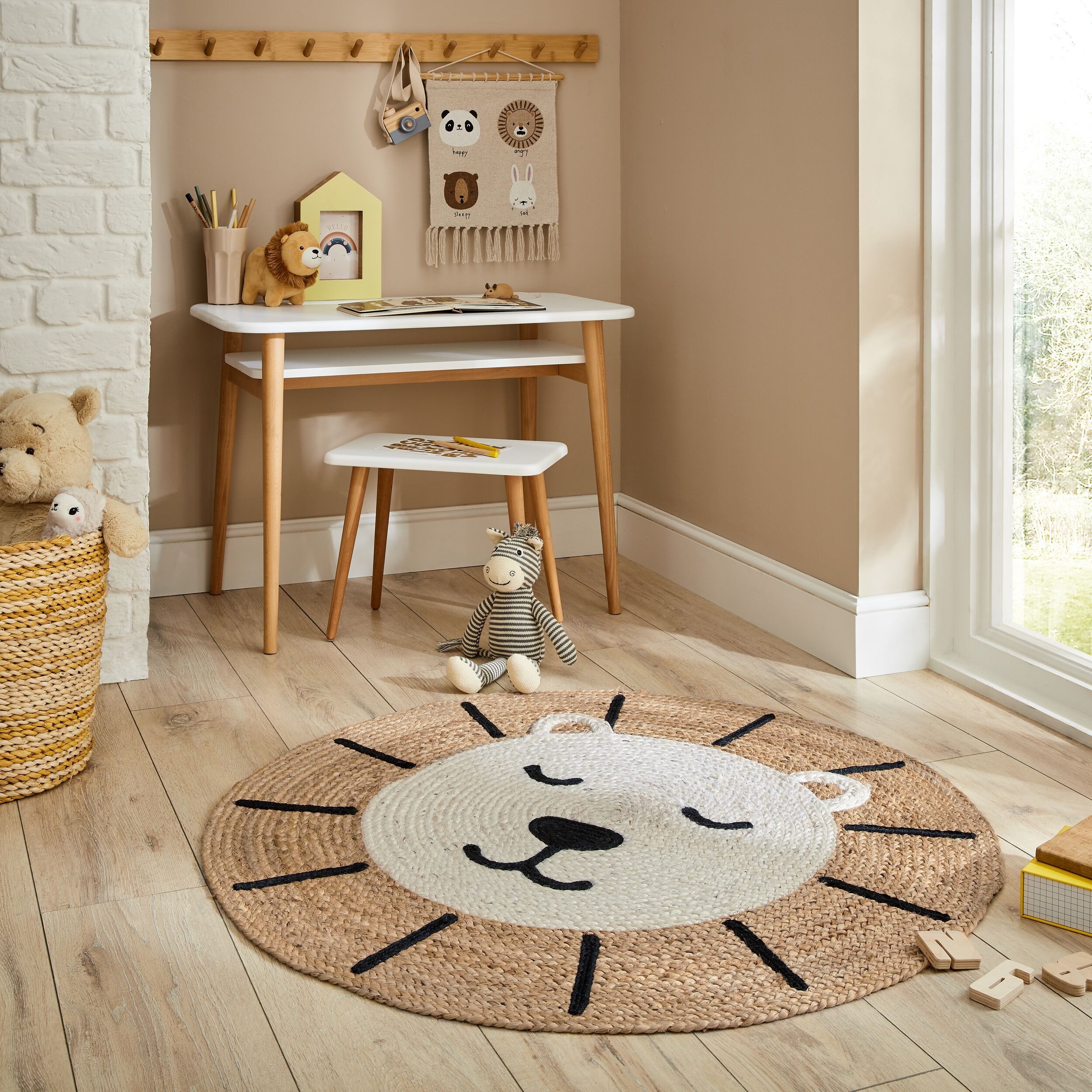 FLAIR RUGS Teppich Jute Löwe, rund, günstig online kaufen
