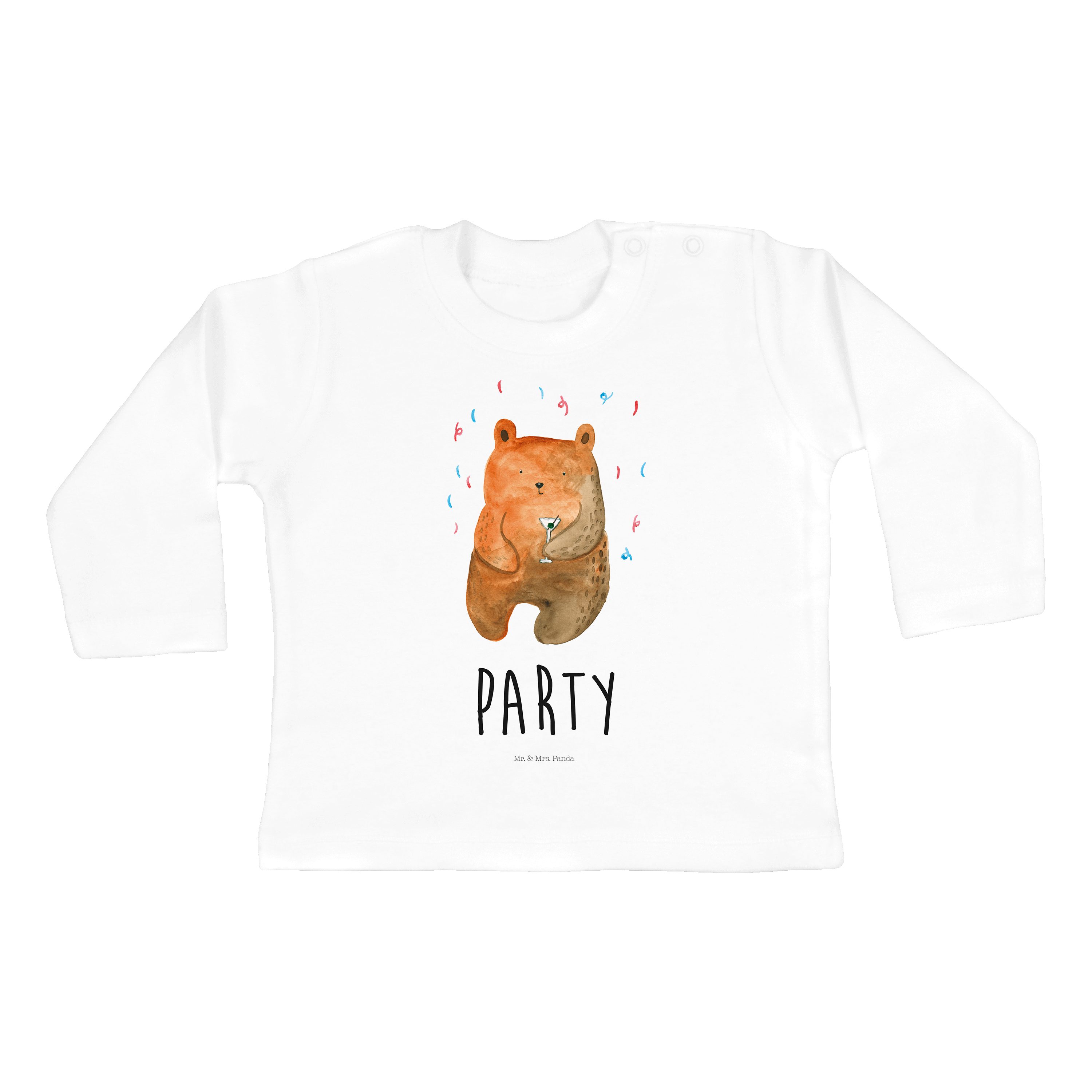 Mr. & Mrs. Panda Strampler Bär Party - Weiß - Geschenk, Baby, Jungen, Lustig, Teddy, Kleidung, B (1-tlg)