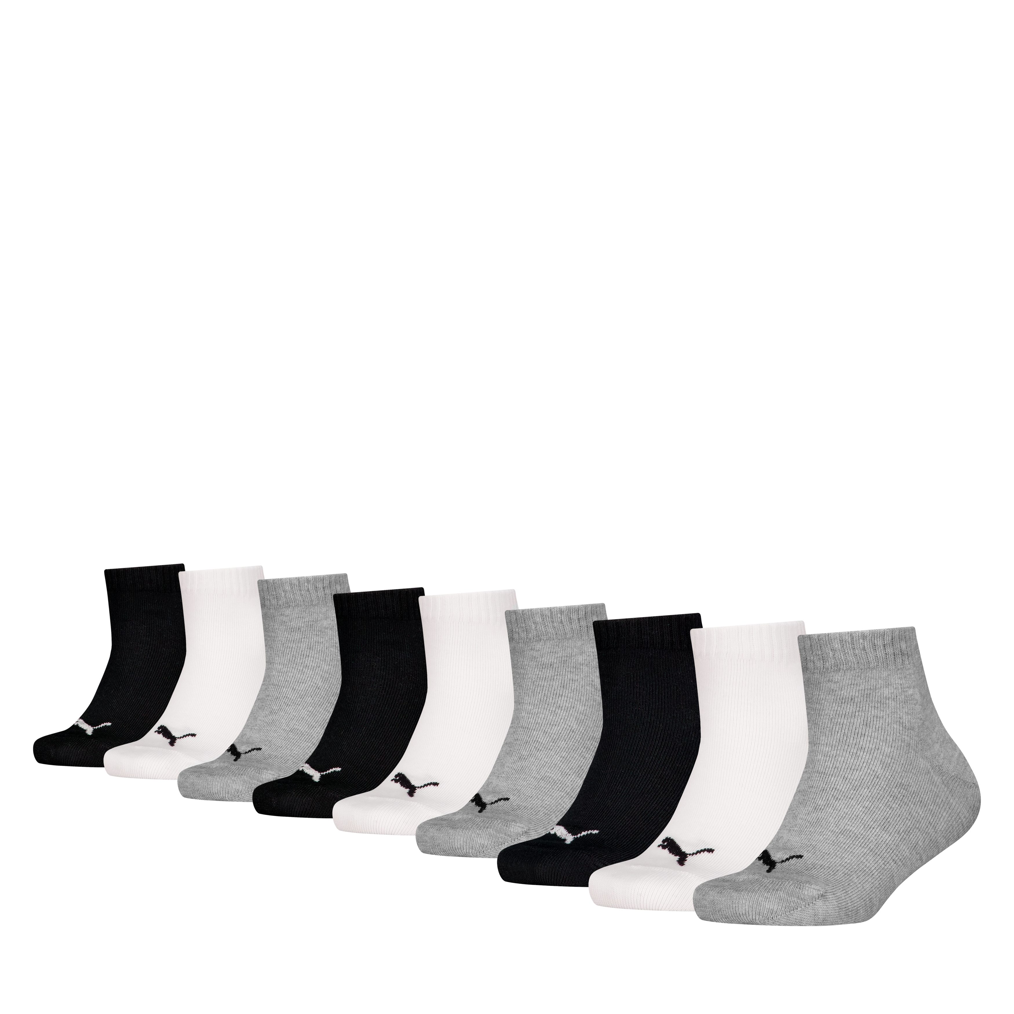 PUMA Kurzsocken PUMA KIDS PLAIN QUARTER 9P ECOM (9 Paar) mit rutschfestem Bund