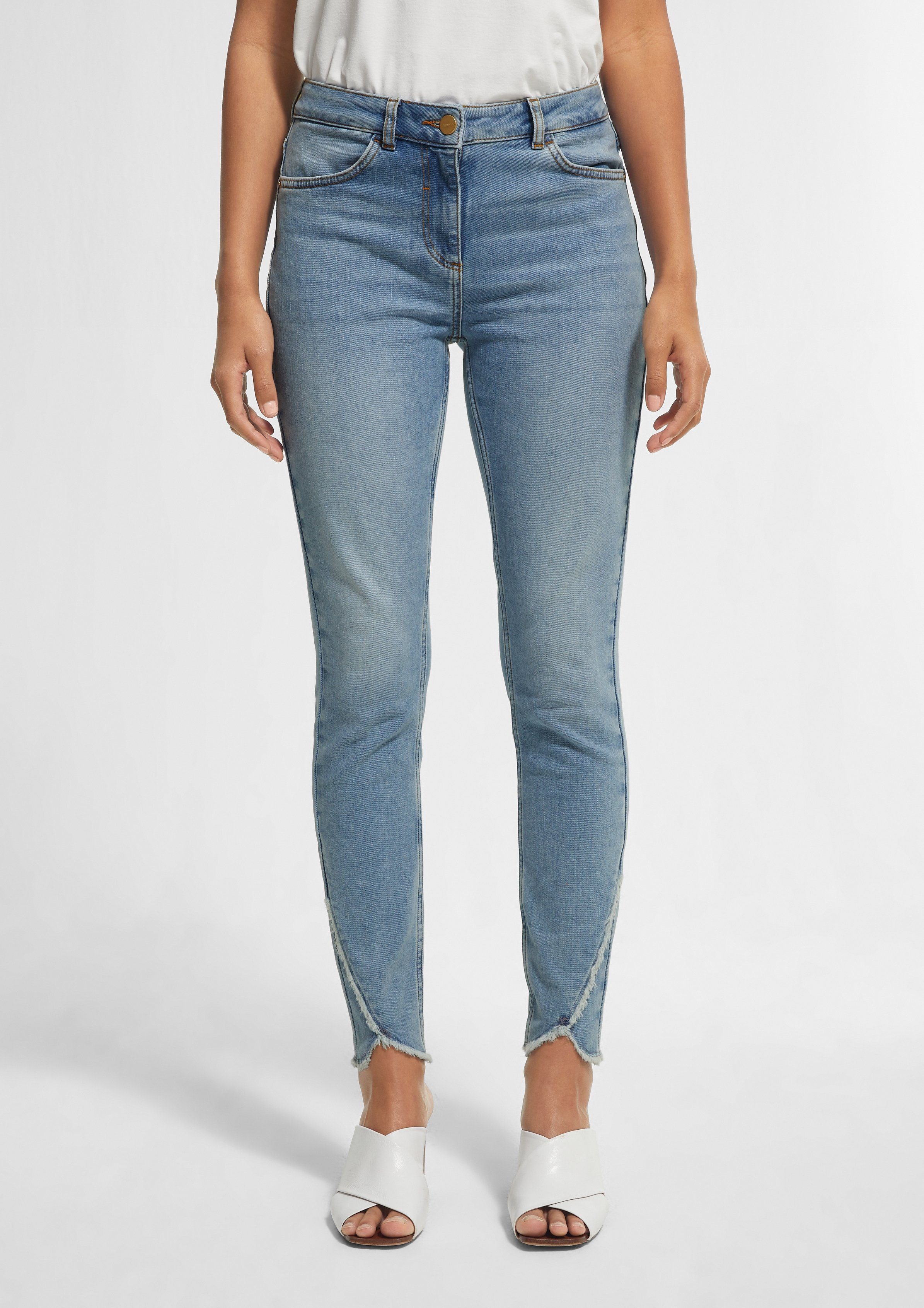 Comma 7/8-Jeans »Skinny Fit: Jeans mit Fransen« Waschung online kaufen |  OTTO