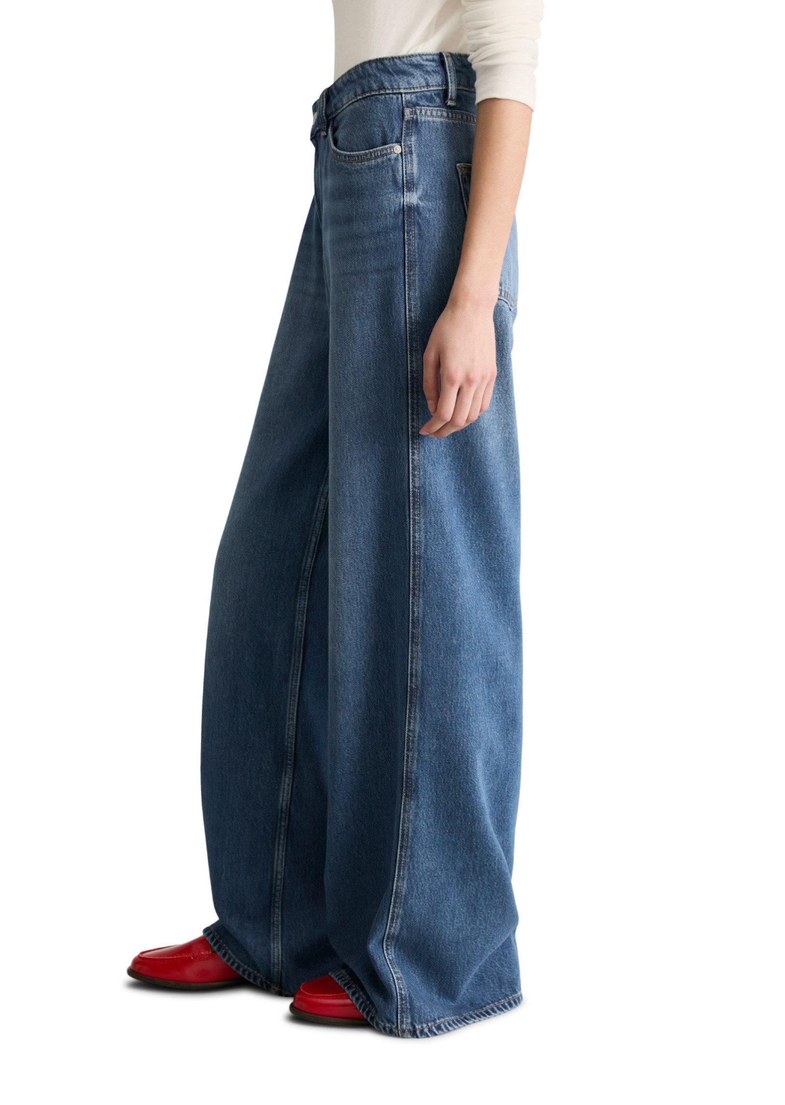 Marc O'Polo DENIM Weite Jeans aus fließendem Lyocell-Mix