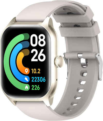 zaisia für Herren Damen Touchscreen mit Telefonfunktion Smartwatch (2.01 Zoll, Andriod iOS), mit Herzfrequenzmonitor Schlafmonitor Schrittzähler, IP68 Wasserdicht