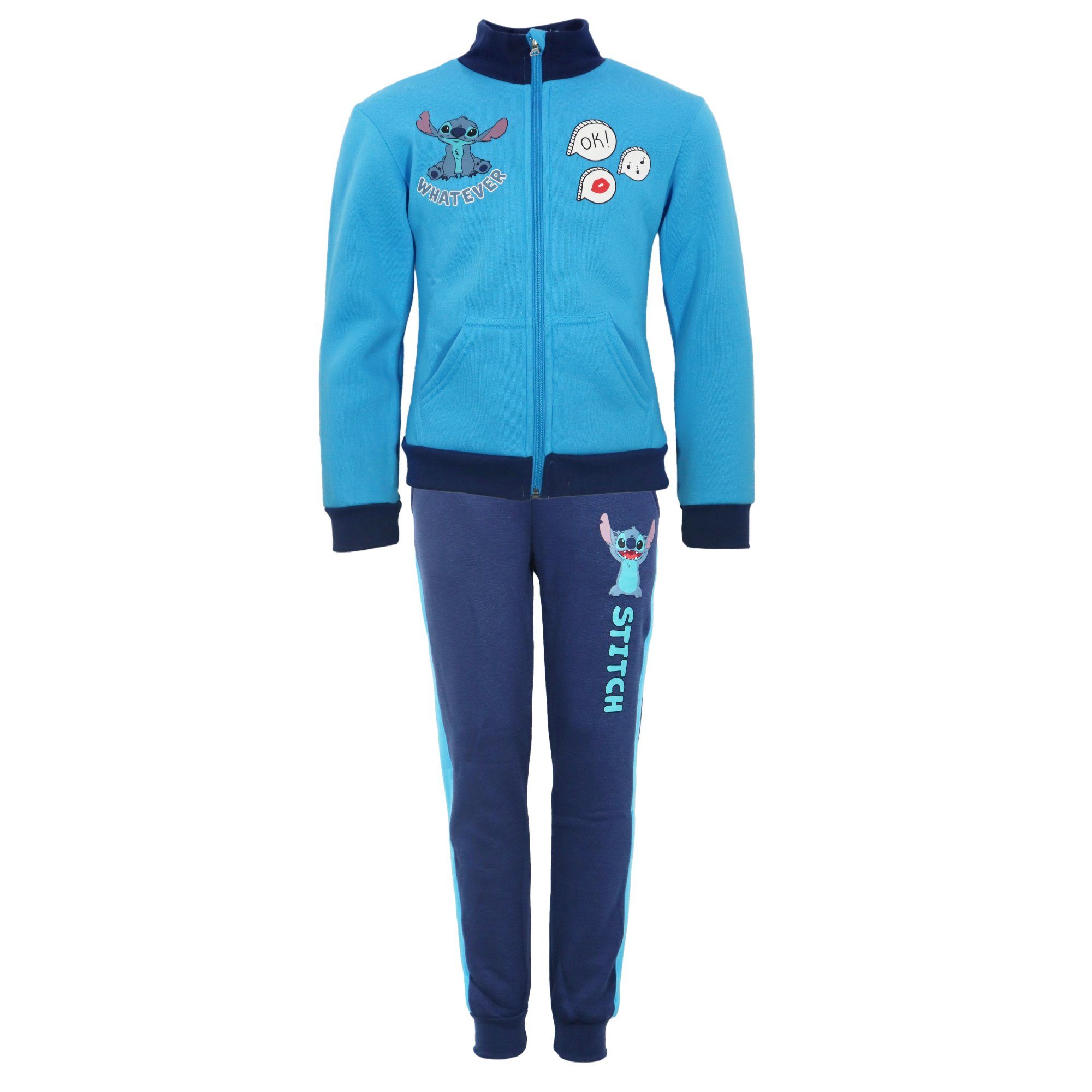 Jogginganzug Disney Stitch Kinder Fleece Joggingset Sporthose Hose Jacke