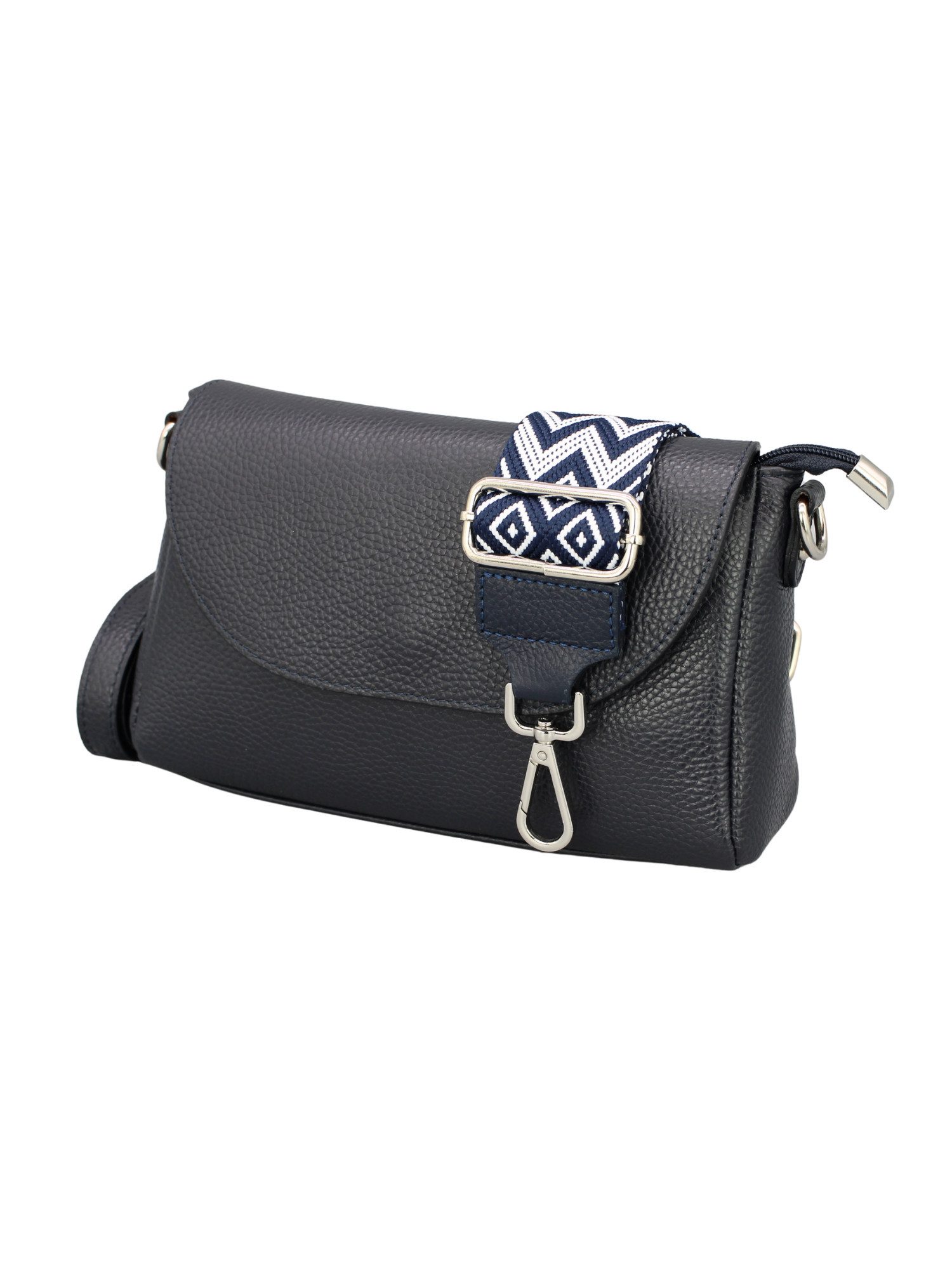 Adel Bags Schultertasche Jana – Leder Crossbody Tasche mit 2 Riemen, Magnet- & Reißverschluss, 9 Farbvarianten