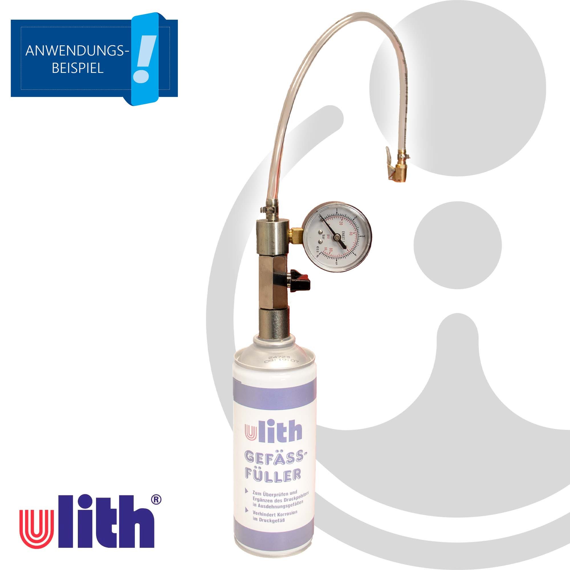 Ulith Anschlussstück Anschlussadapter für Gefässfüller mit Absperrvorrichtung und Manometer