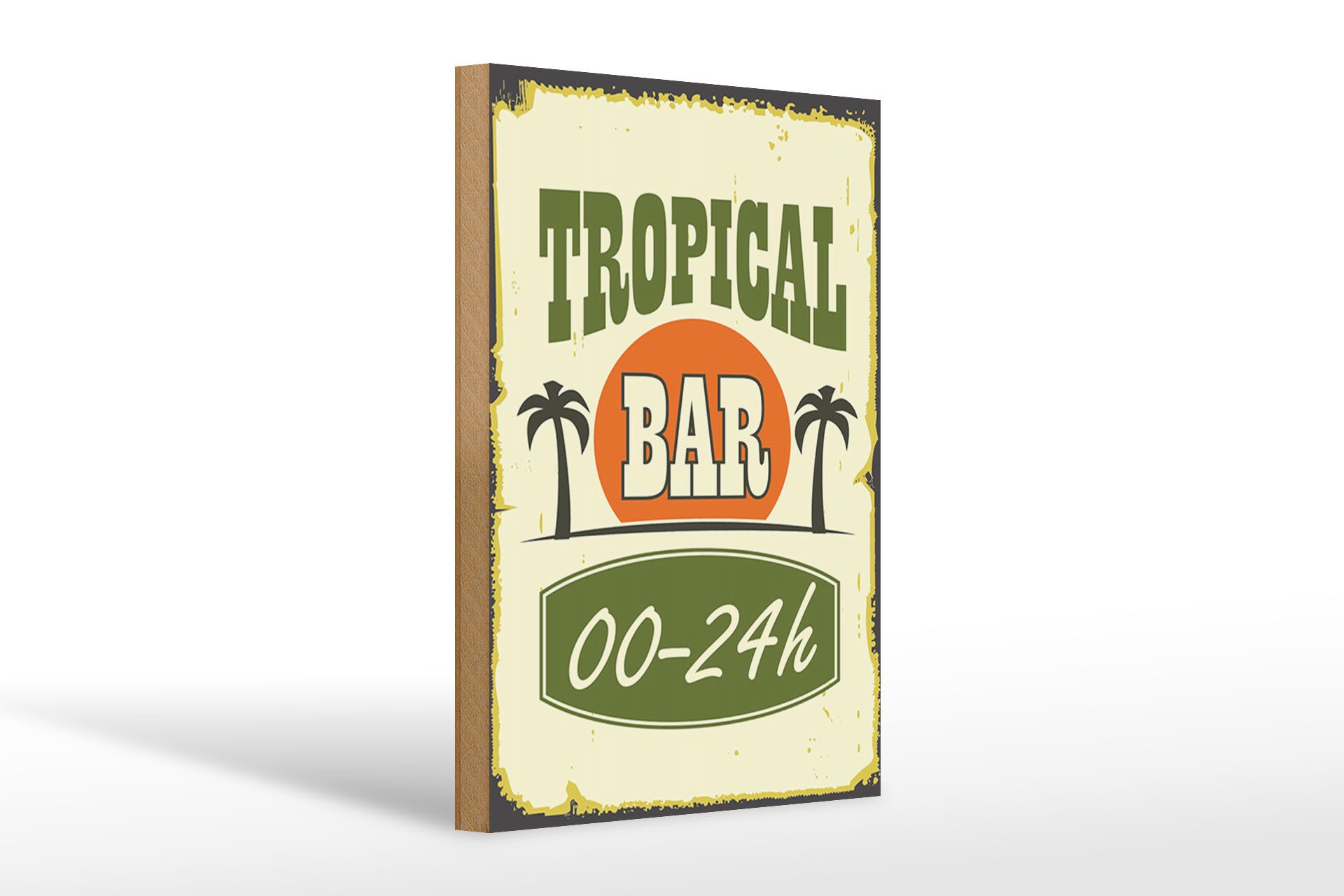 Holzbild 20x30cm Tiki Bar 00 - 24 h