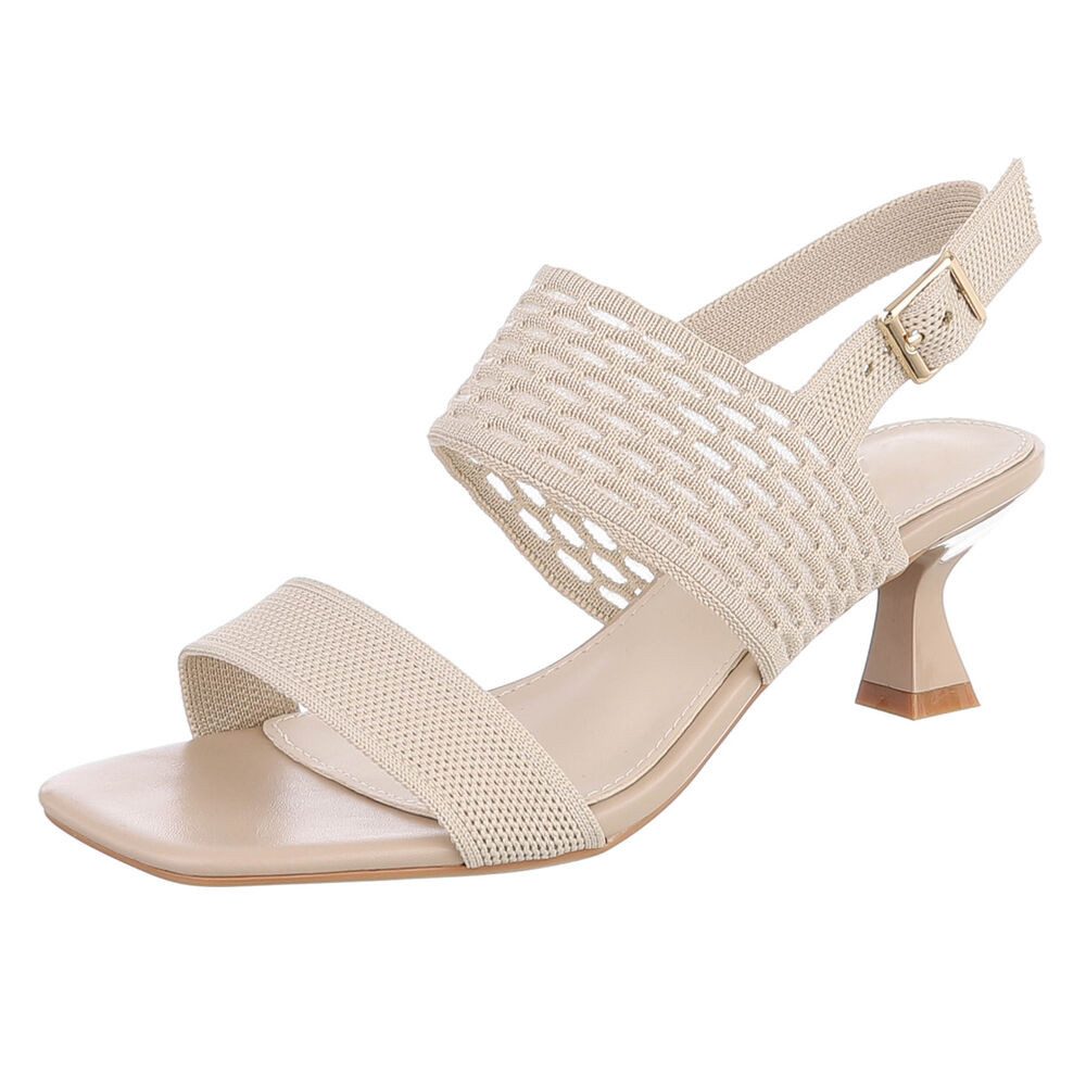 Ital-Design Damen Sandale mit Absatz und Fersenriemen Sandalette (91742683) Pfennig-/Stilettoabsatz Sandalen & Sandaletten in Hellbraun